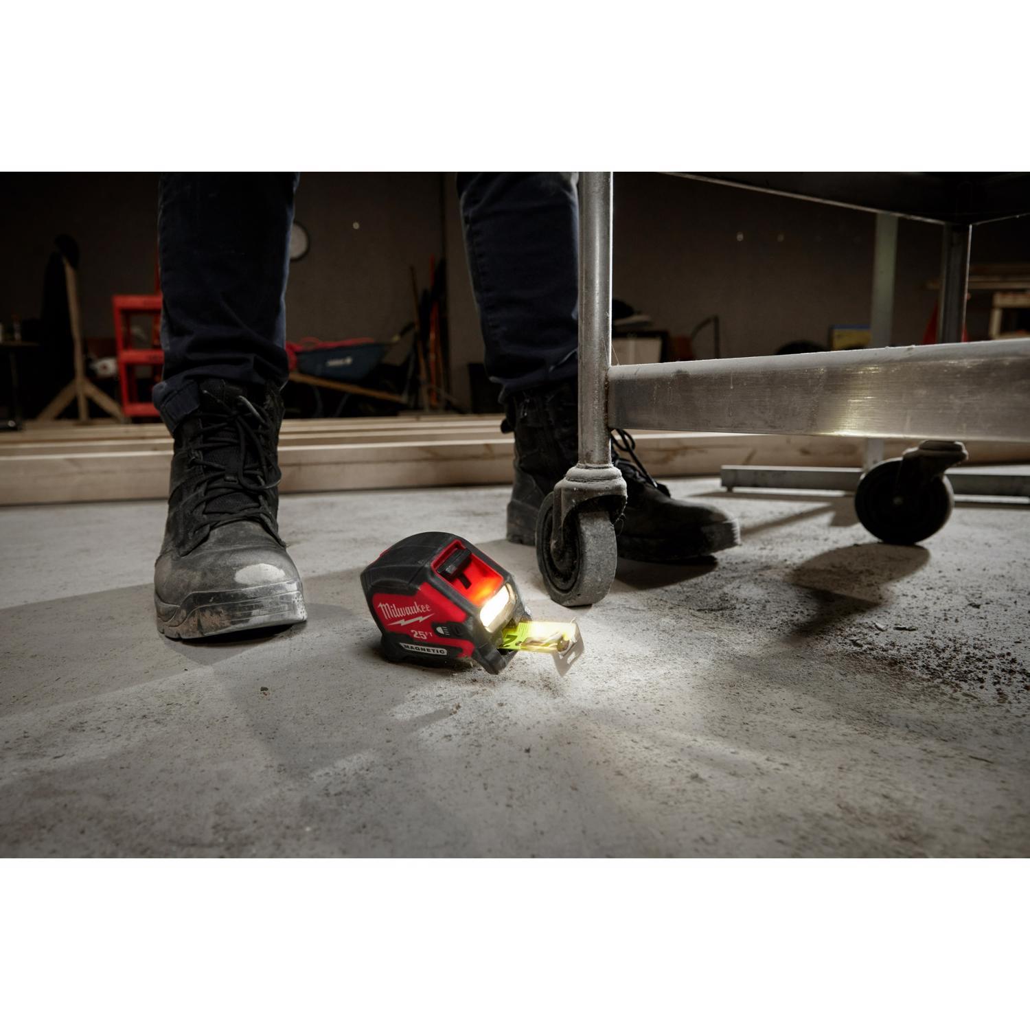 Milwaukee 25 ft. L X 1-1/16 in. W Compact Wide Blade with LED Light Magnetic Tape Measure 1 pk