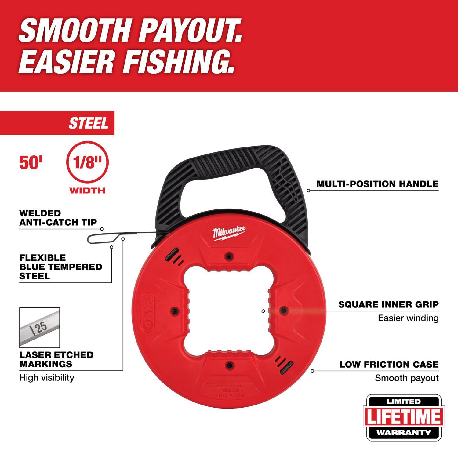 Milwaukee 0.13 in. W X 50 ft. L Steel Fish Tape 1 pk