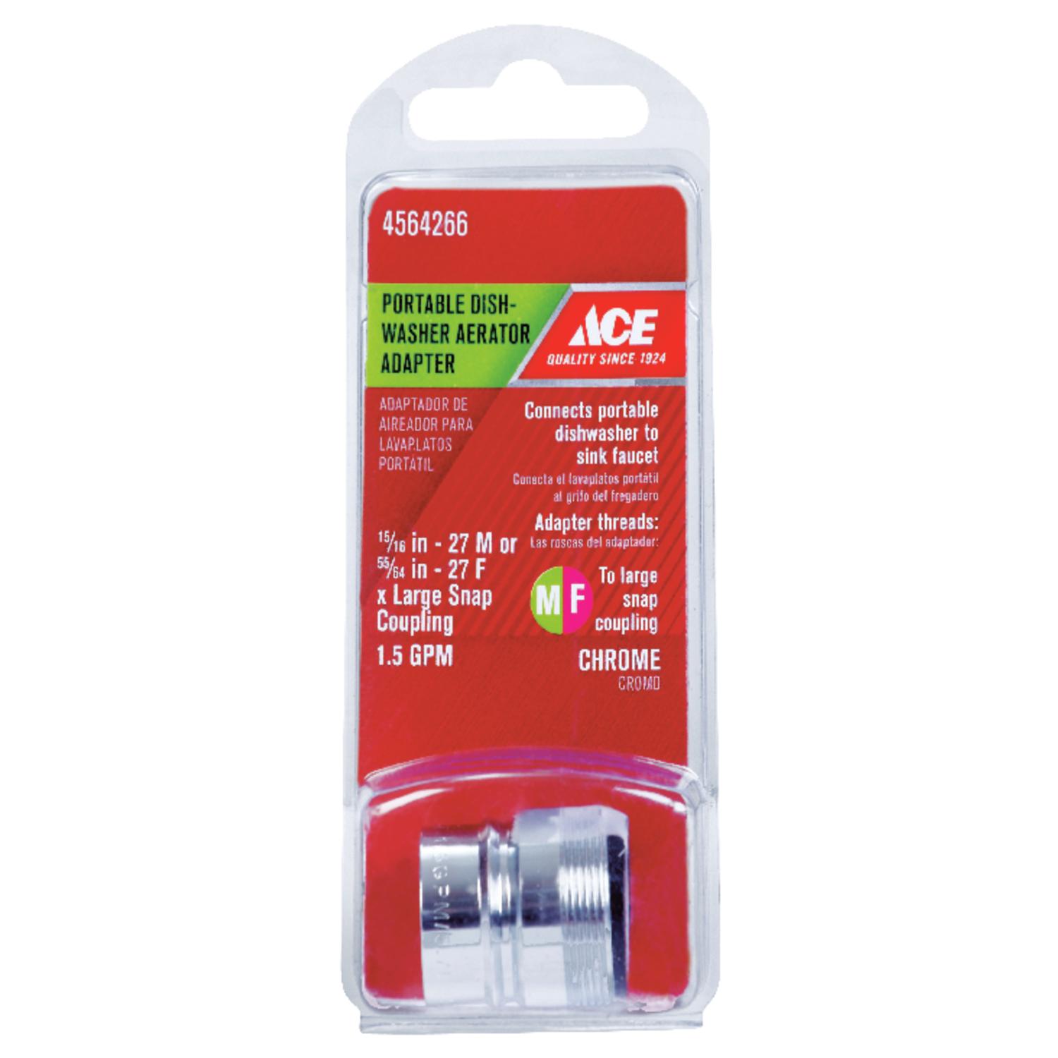 Ace Dual Thread 15/16 in.-27 or 55/64 in. Chrome Aerator Adapter