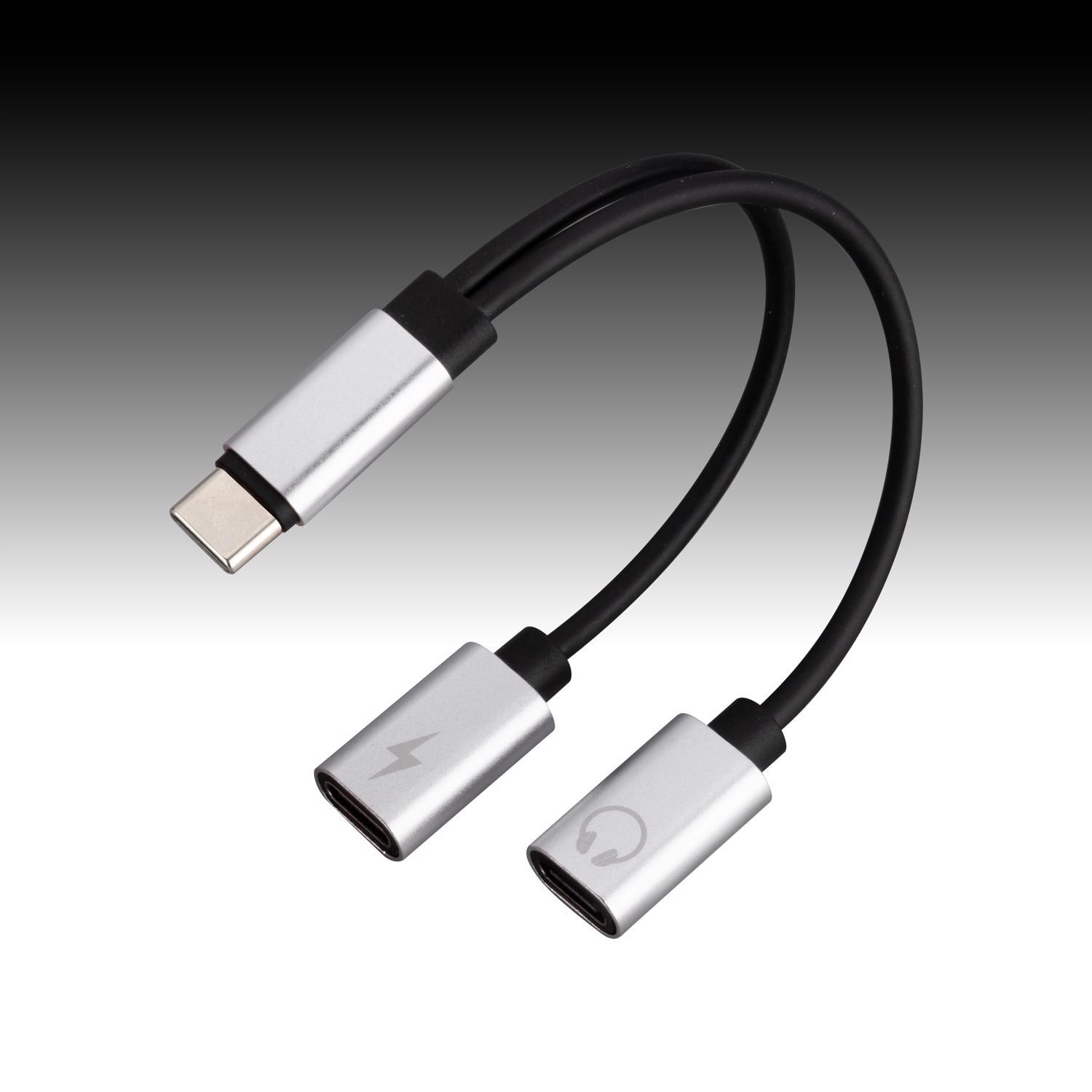 Monster Just Hook It Up USB-C Adapter 6 in. Black