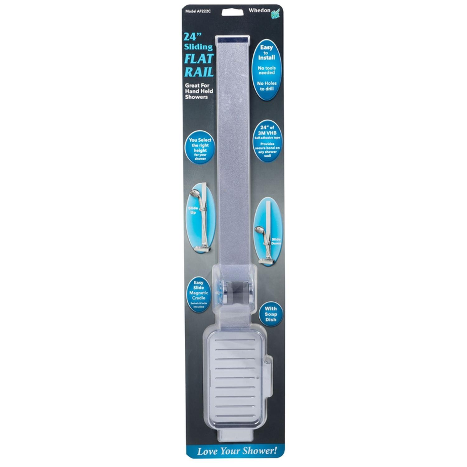 Whedon Chrome Metal 24 in. Handheld Showerhead Glide Rail