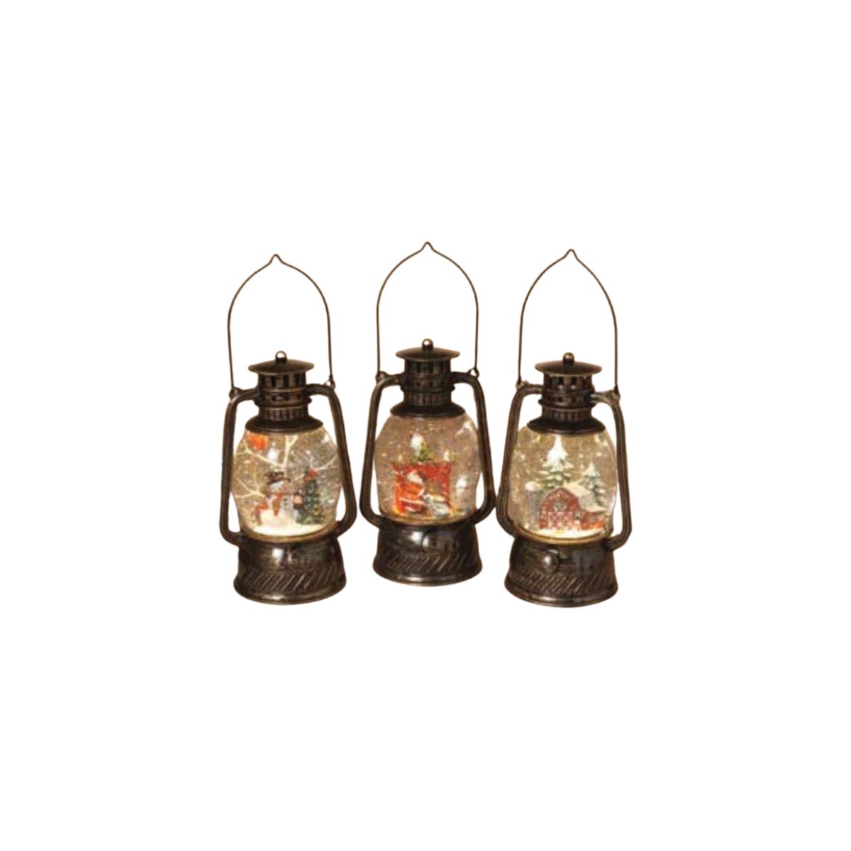 Gerson Lighted Spinning Water Globe Lantern Holiday