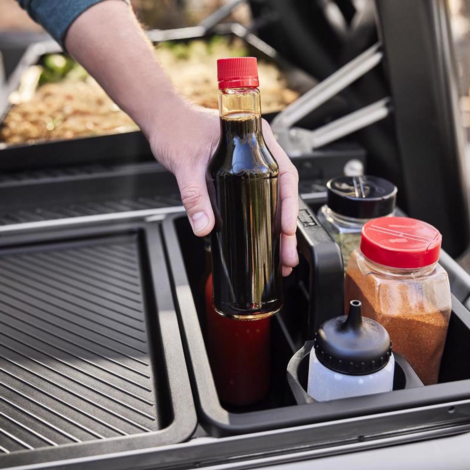 Weber Works Caddy with Tray Lid Black Accessory Organizer