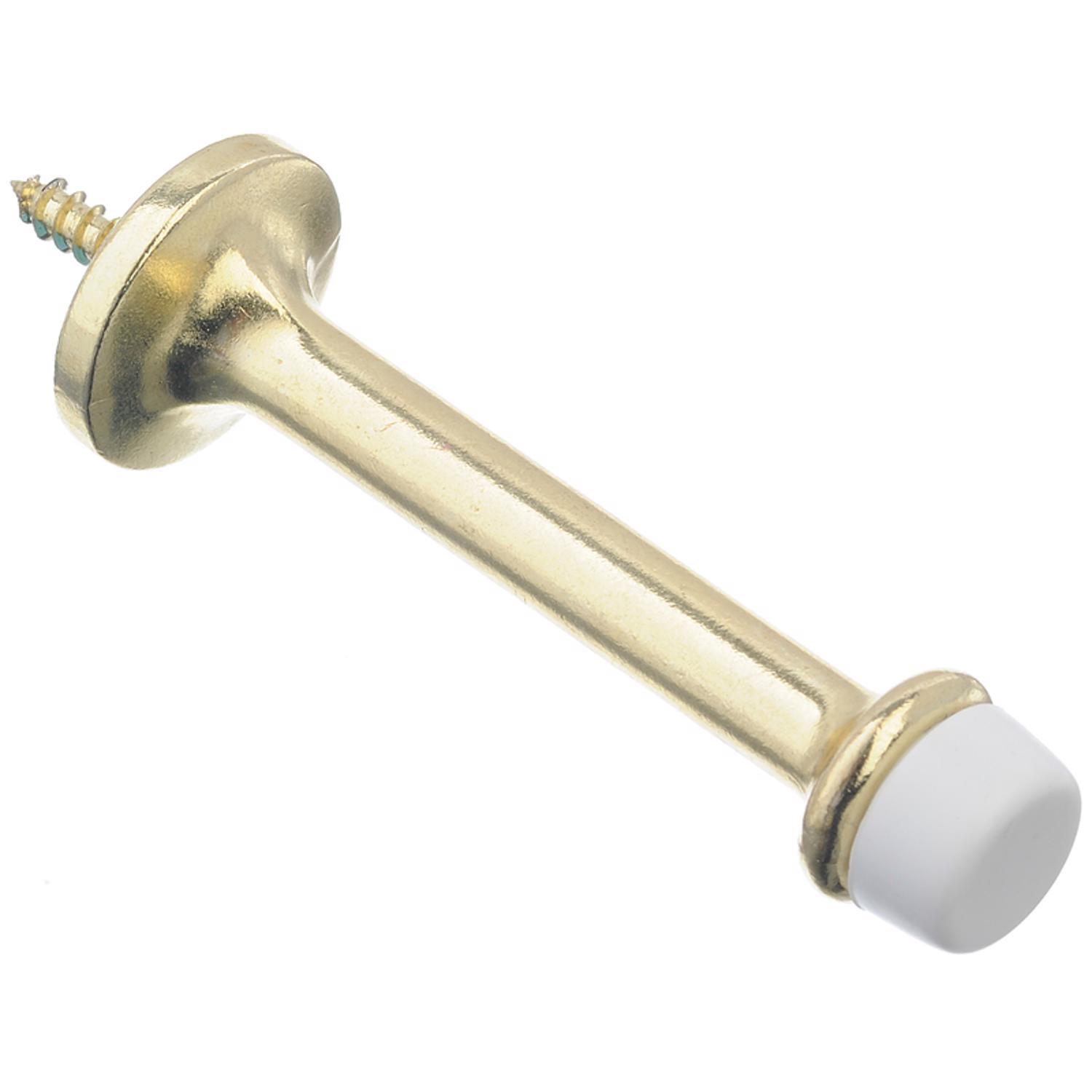 Ace 3 in. W Metal Bright Gold Rigid Door Stop Mounts to door and wall 1/8 in.
