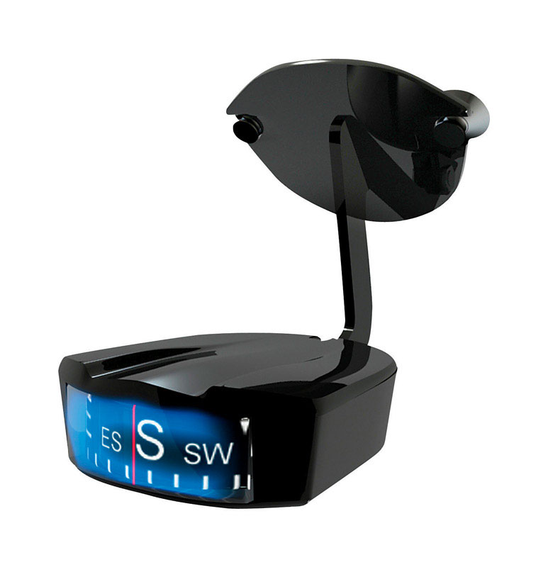 Custom Accessories Black Lighted Low Profile Compass For Mounts to dash or windshield 1 pk