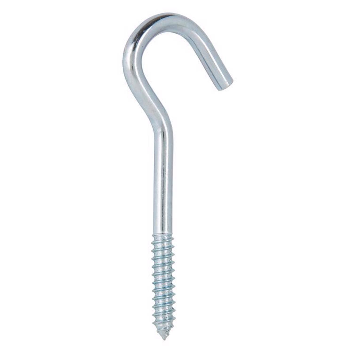 Ace Small Zinc-Plated Silver Steel 4.5625 in. L Ceiling Hook 160 lb 2 pk