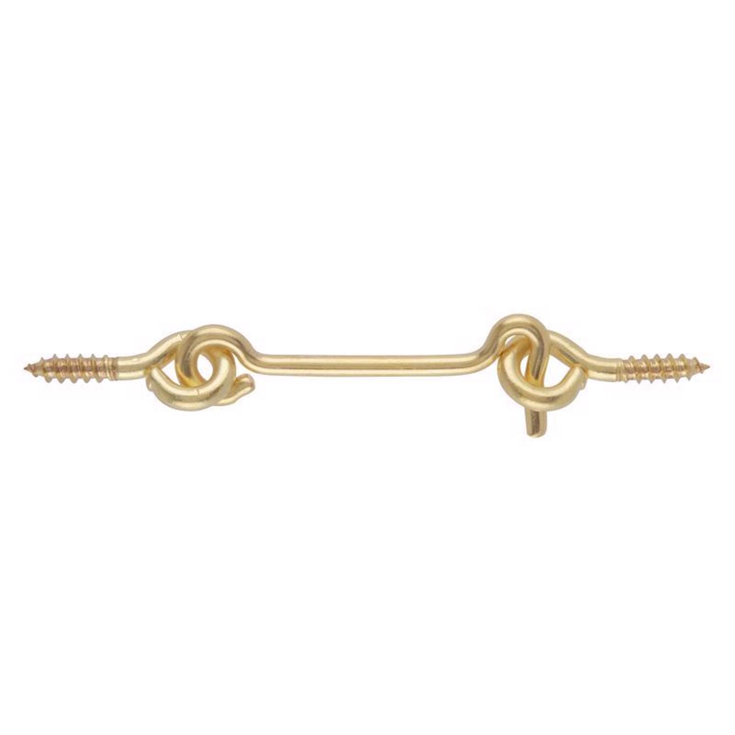 Ace Small Polished Brass Green Brass 2.5 in. L Hook and Eye 2 pk