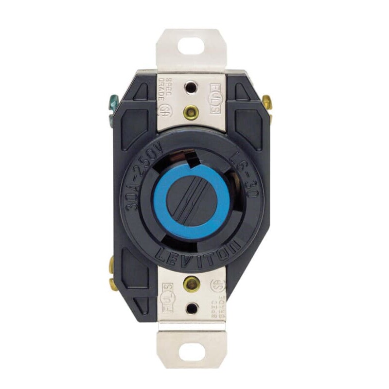 Leviton V-0-MAX 30 amps 250 V Single Black Locking Receptacle L6-30R 1 pk