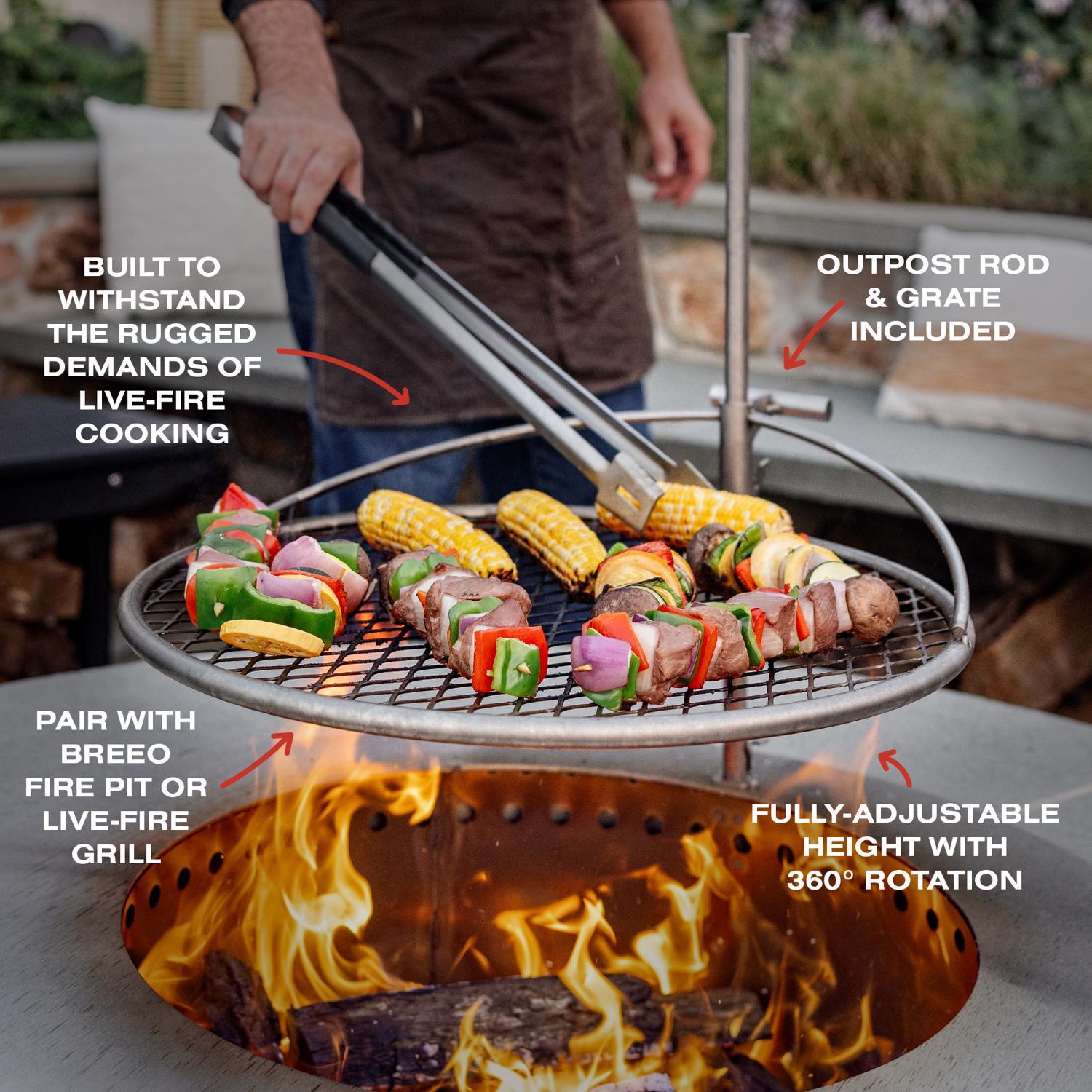 Breeo Outpost 24 Silver Camp Grill 34 in. H X 27 in. W 1 pk