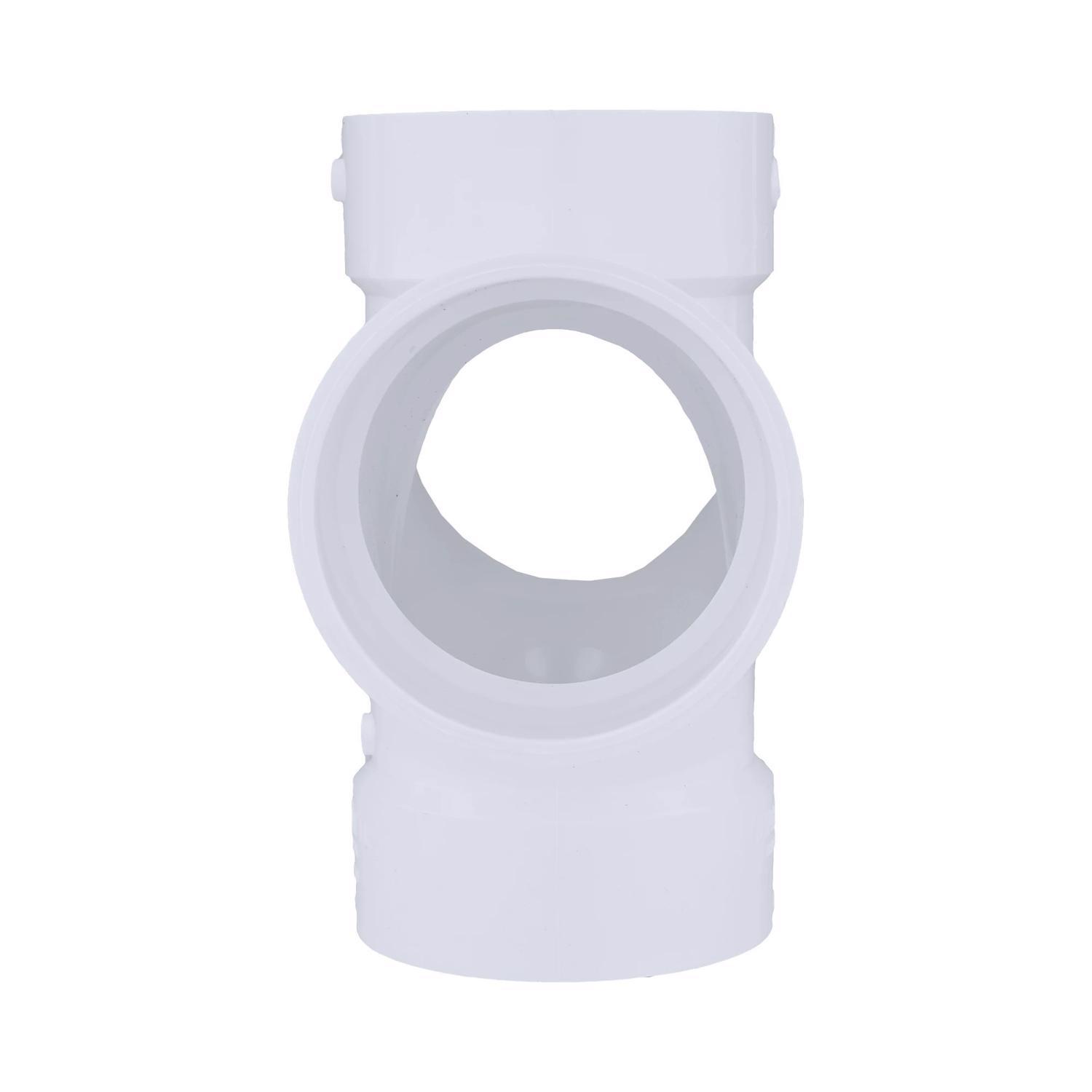 Charlotte Pipe Schedule 40 4 in. Hub X 4 in. D Hub PVC Sanitary Tee 1 pk