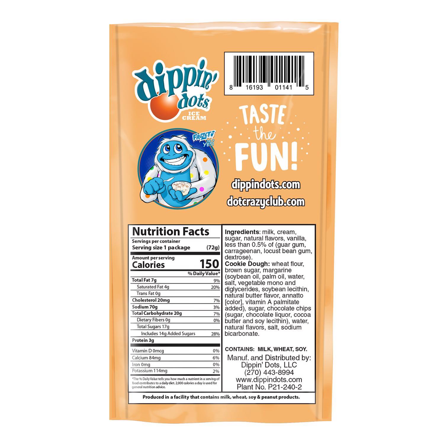 Dippin' Dots Beaded Ice Cream Chocolate Chip Cookie Dough Ice Cream Mix 3 oz Pouch