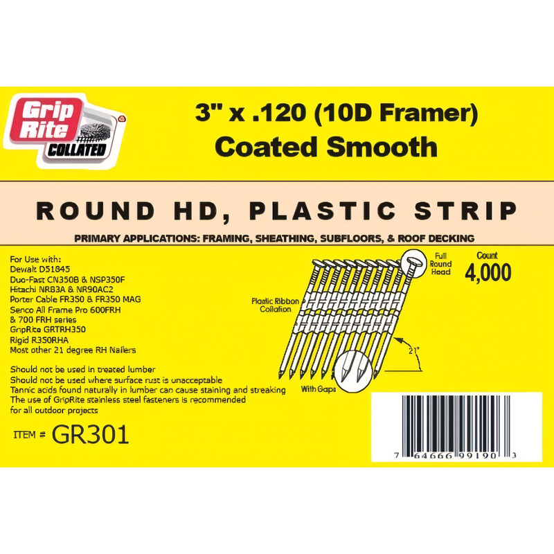Grip-Rite Nail PS 3" Round Head GR301