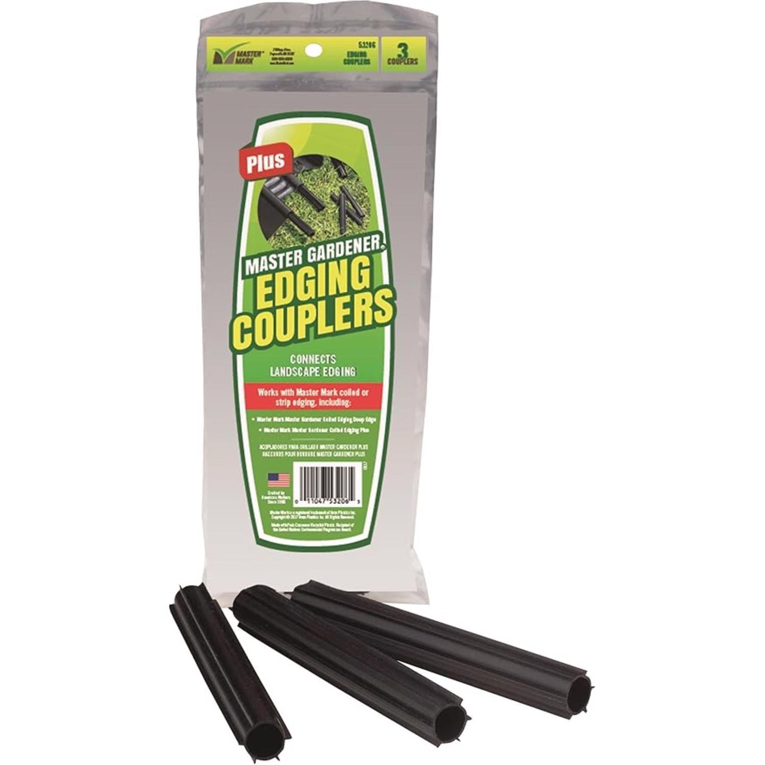 Master Mark Master Gardener 4 in. H Plastic Black Edging Coupler Kit