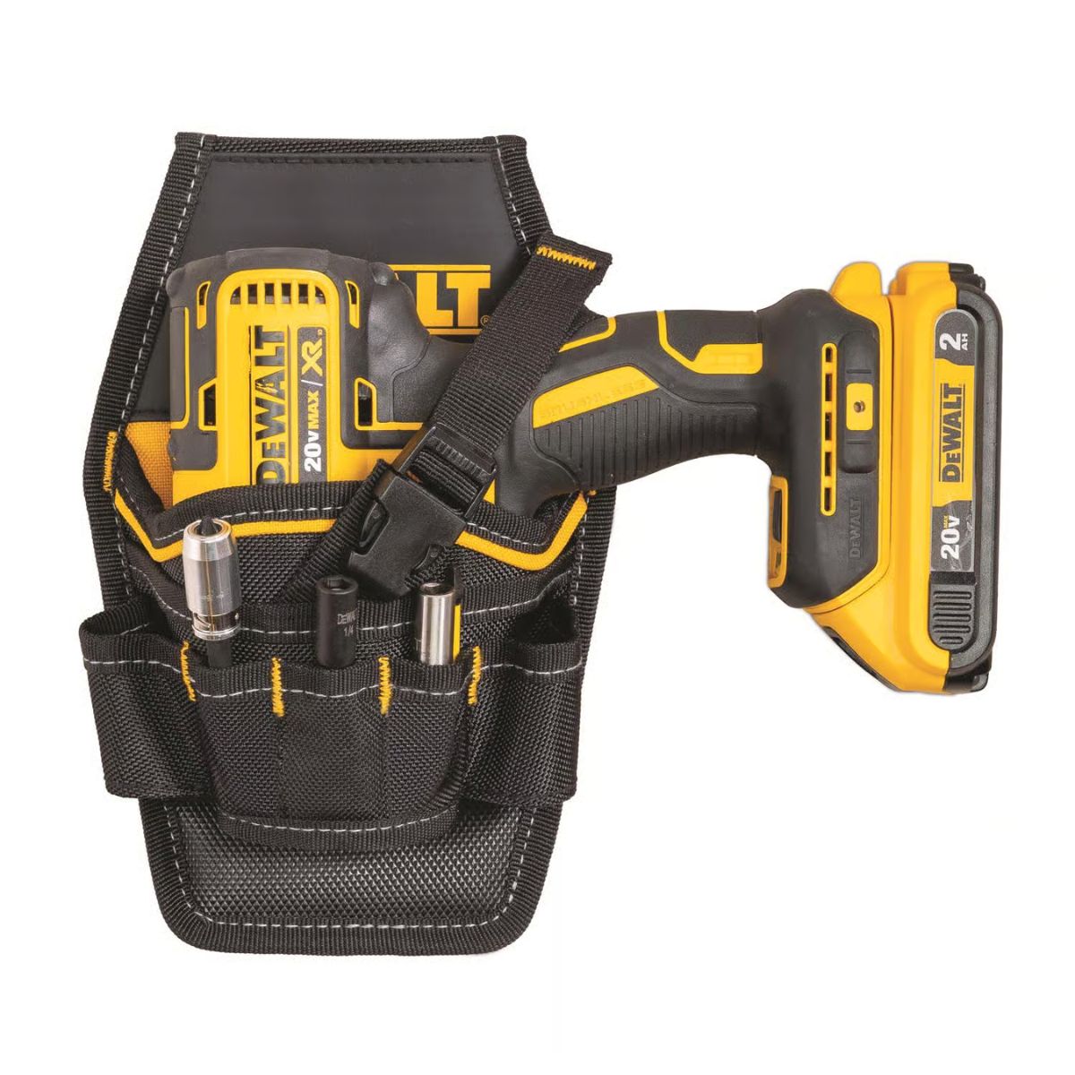 DEWALT 7 pocket Ballistic Nylon Professional Drill Holster Black/Yellow