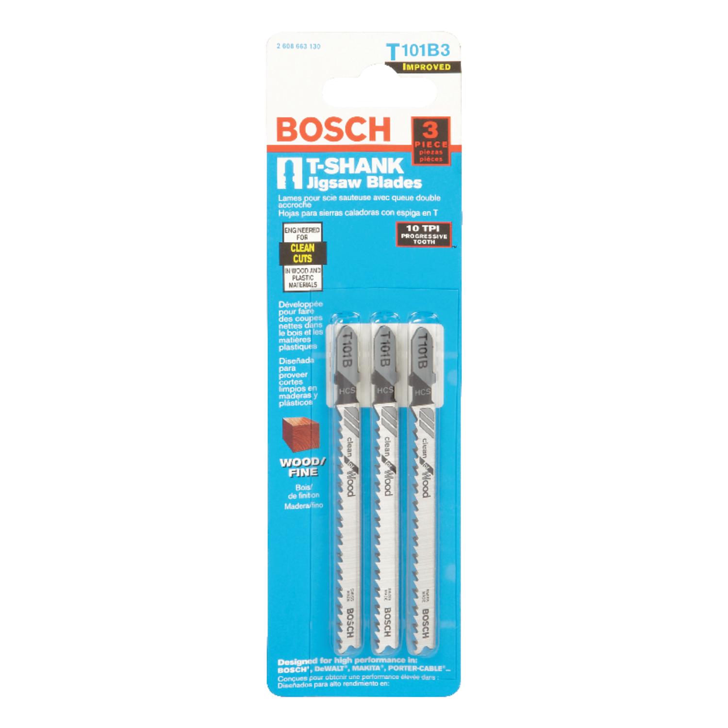 Bosch 4 in. Metal T-Shank Ground teeth and taper ground back Jig Saw Blade 10 TPI 3 pk