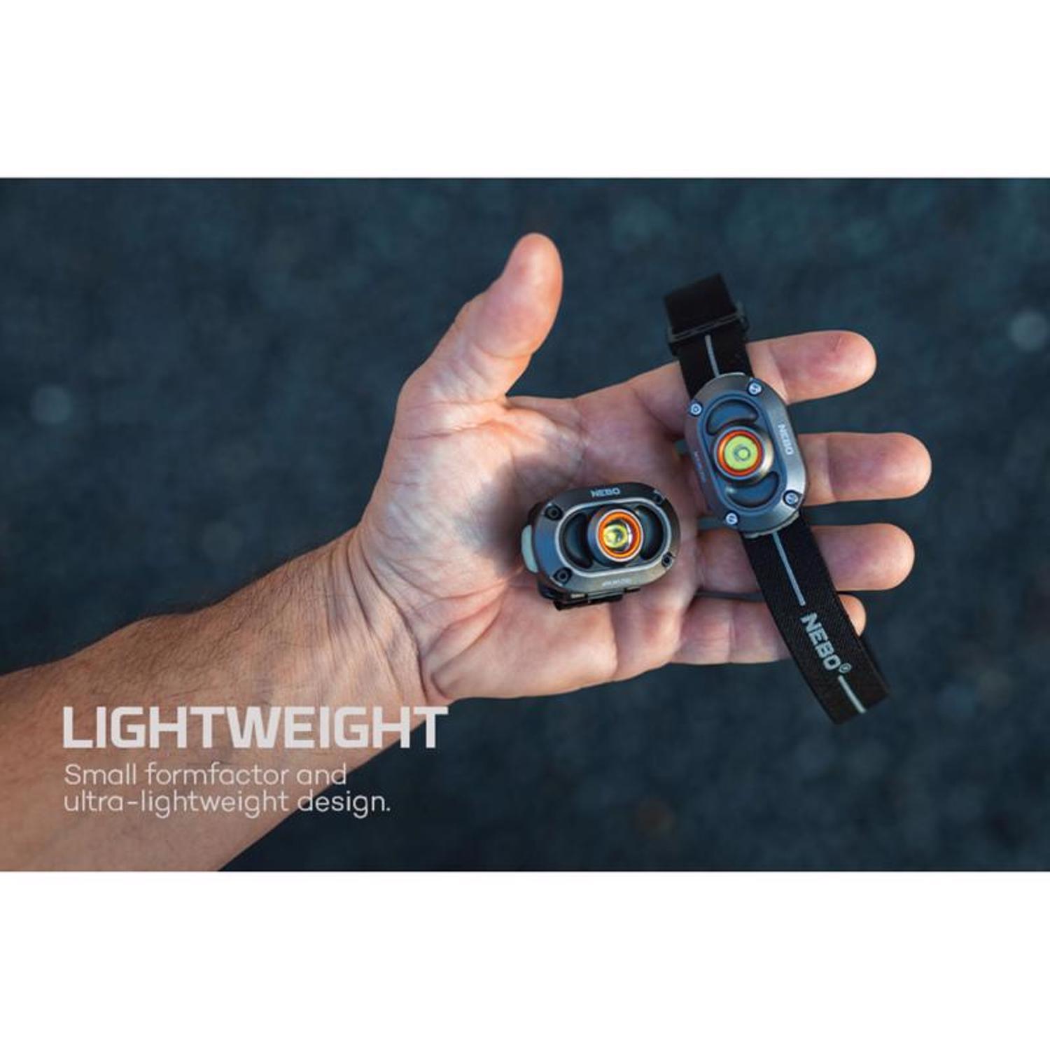 NEBO Mycro 250 lm Black/Gray LED Rechargeable Head Lamp
