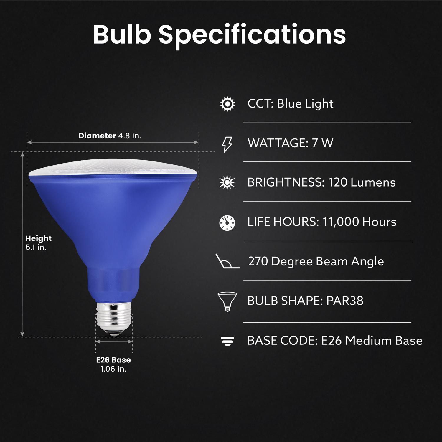 Feit PAR38 E26 (Medium) LED Bulb Blue 40 Watt Equivalence 1 pk