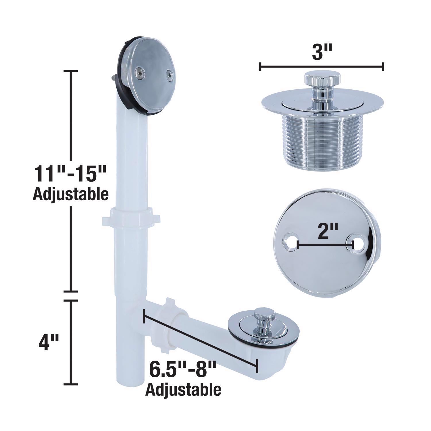 Danco 1-1/2 in. D Chrome Plated Plastic Tub Drain Kit
