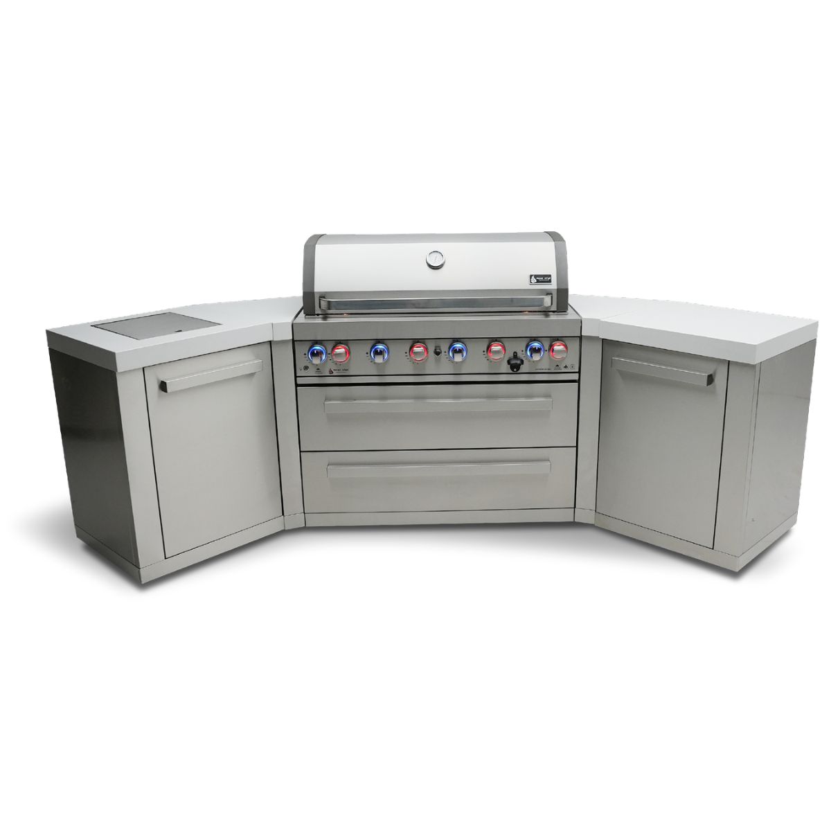 Mont Alpi 6-Burner island with 45-degree corners