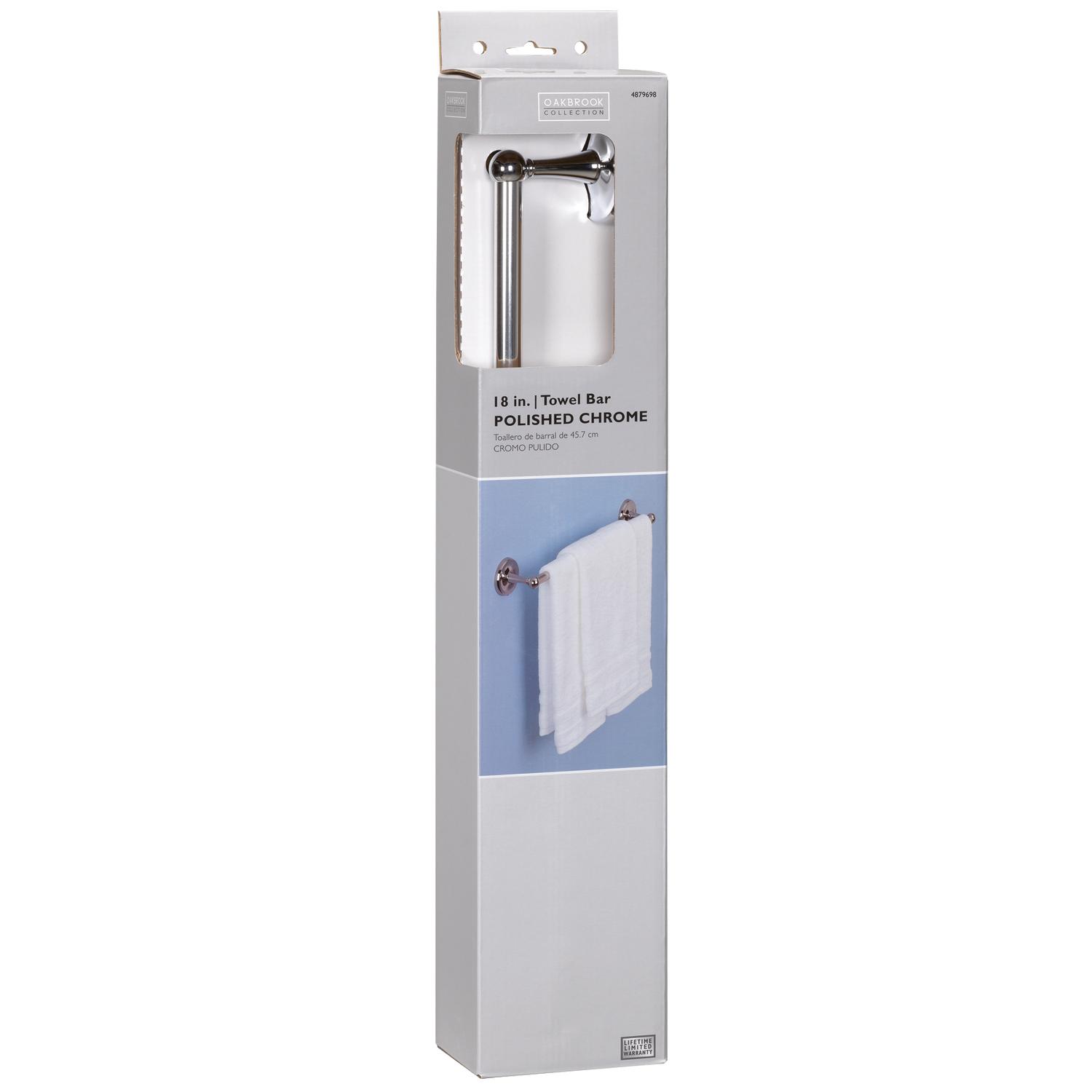OakBrook Polish Chrome Towel Bar 18 in. L Zinc
