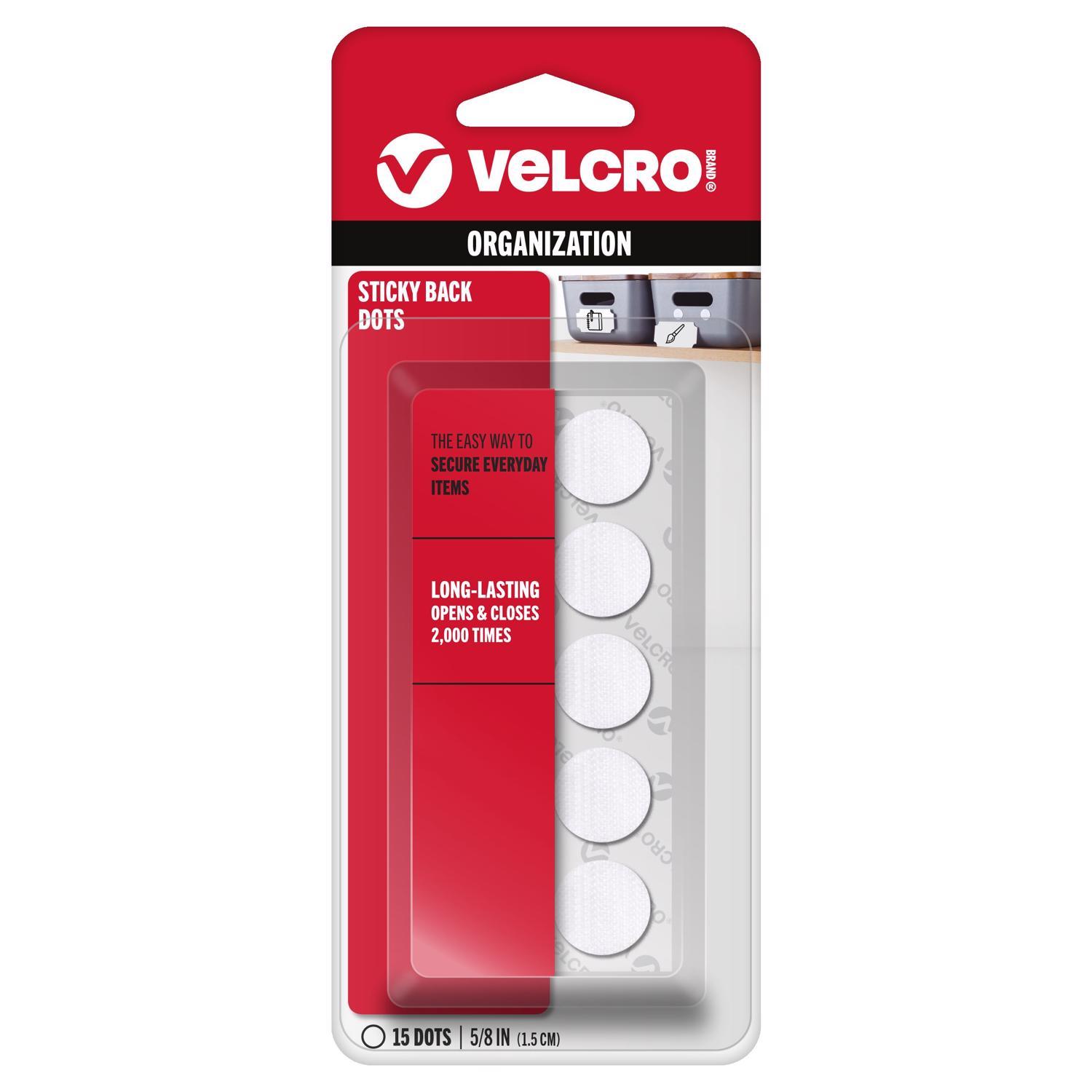 VELCRO Brand Sticky Back Small Nylon Hook and Loop Fastener 5/8 in. L 15 pk