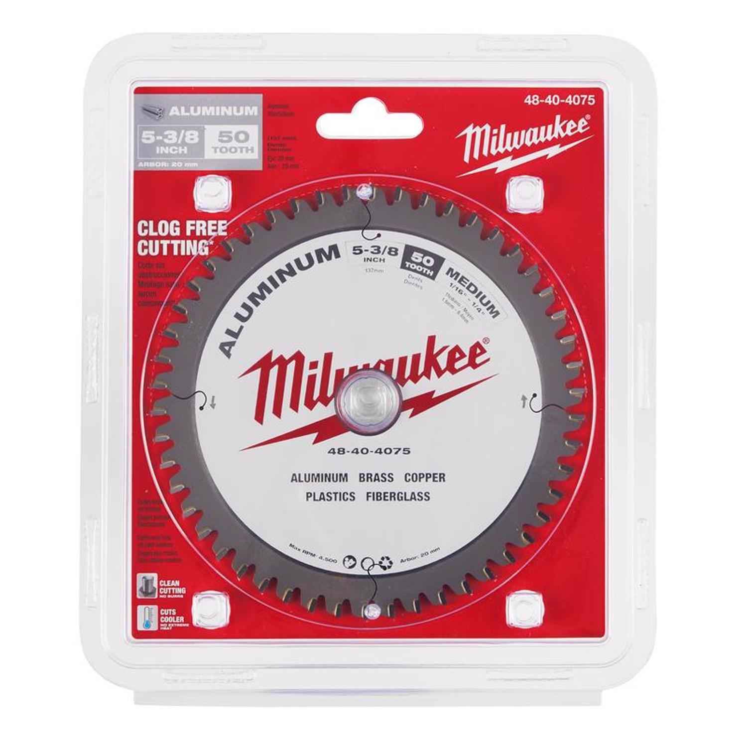 Milwaukee Metal Tech 5-3/8 in. D X 20 mm Non-Ferrous Tungsten Carbide Metal Blade 50 teeth 1 pk