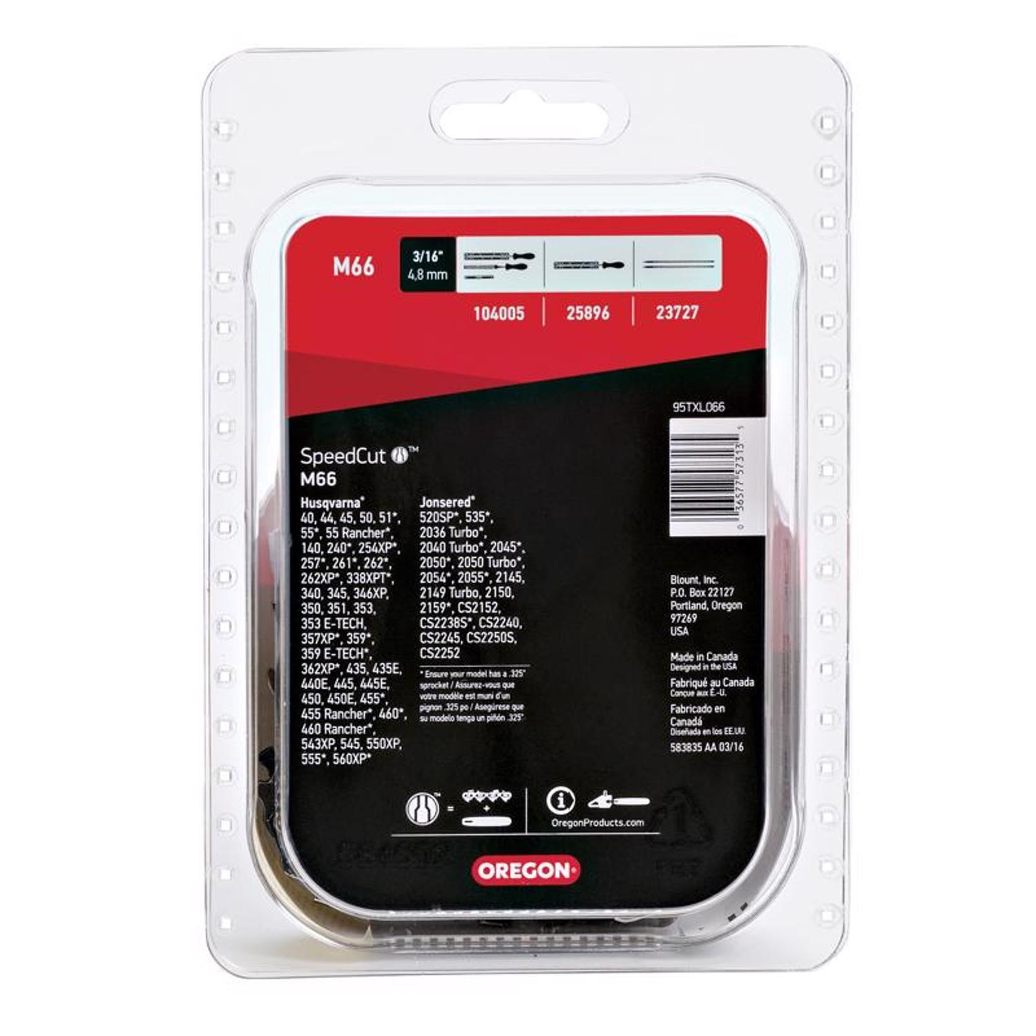 Oregon SpeedCut M66 16 in. Chainsaw Chain 66 links