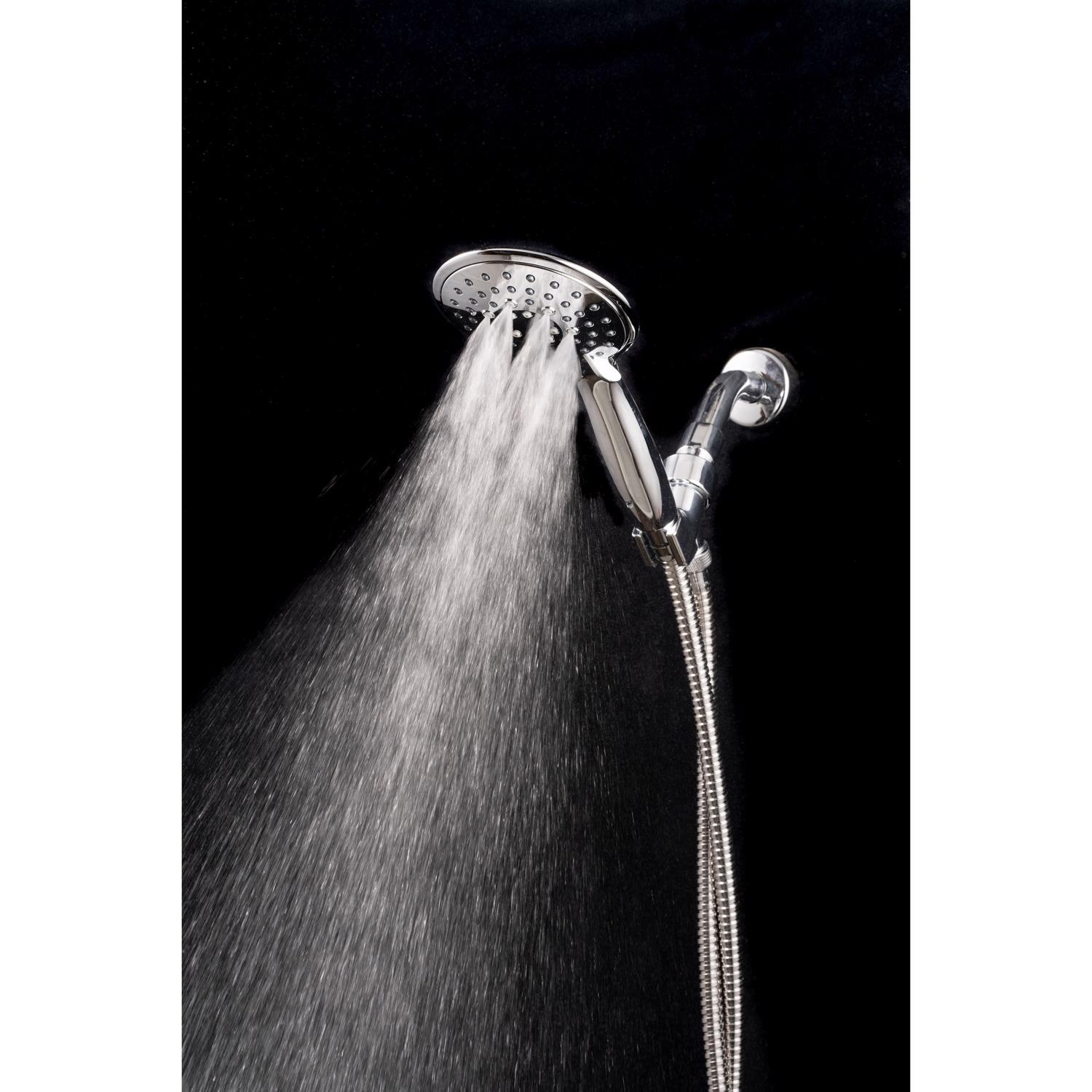 Whedon Blaster Massage Brushed Nickel Plastic 5 settings Handheld Showerhead 2 gpm