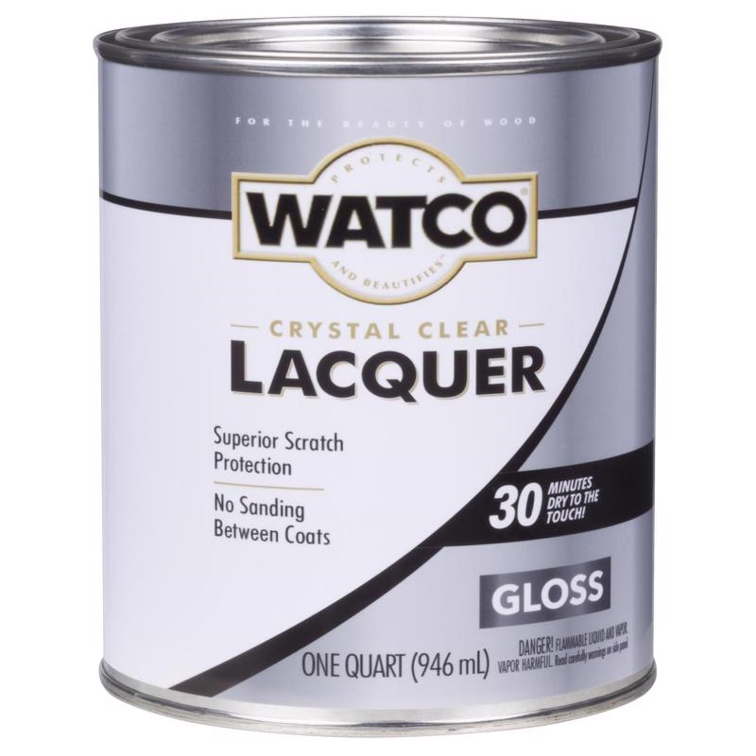 WATCO Gloss Clear Oil-Based Alkyd Wood Finish Lacquer 1 qt