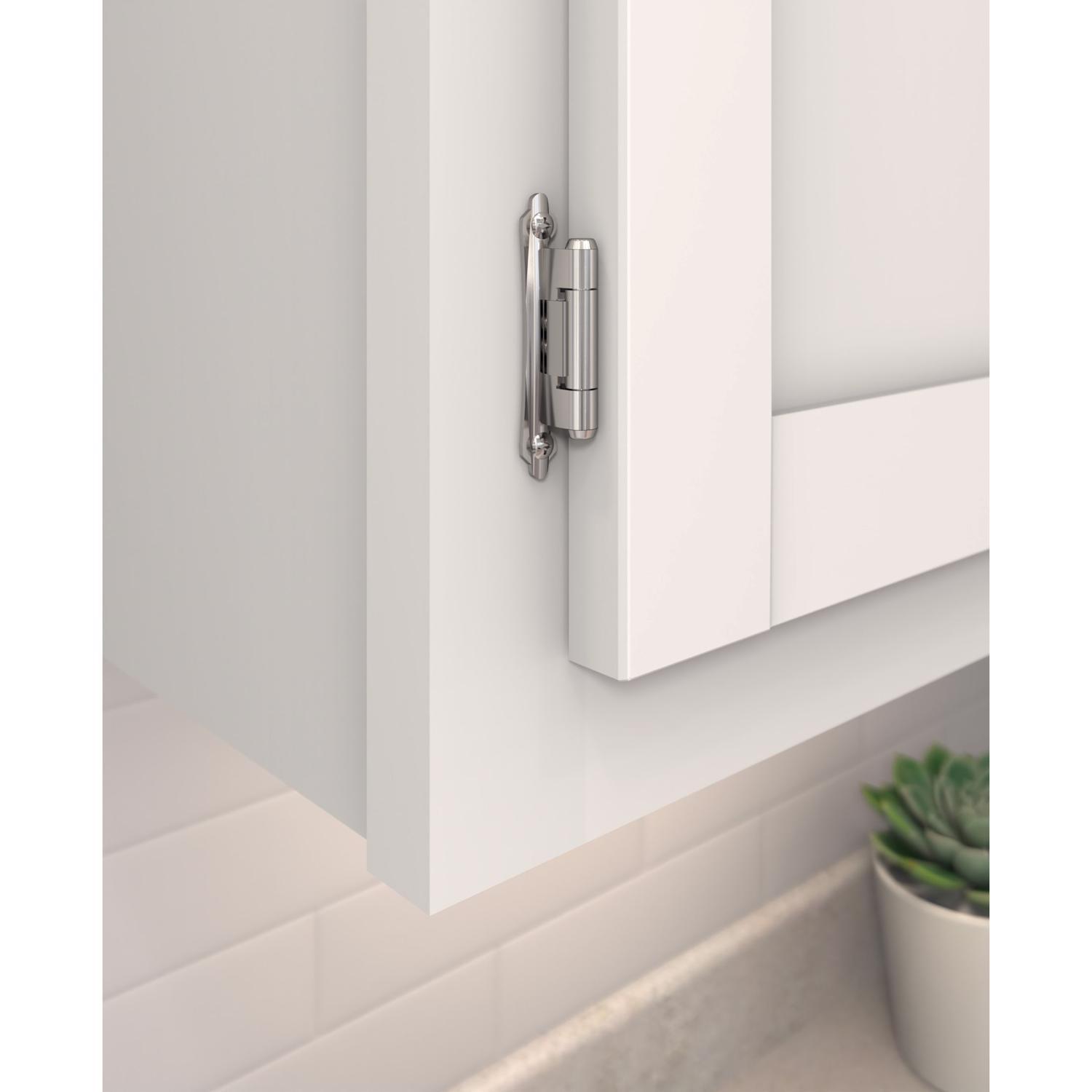 Amerock 2.12 in. W X 2.75 in. L Polished Chrome Silver Steel Self-Closing Hinge 2 pk