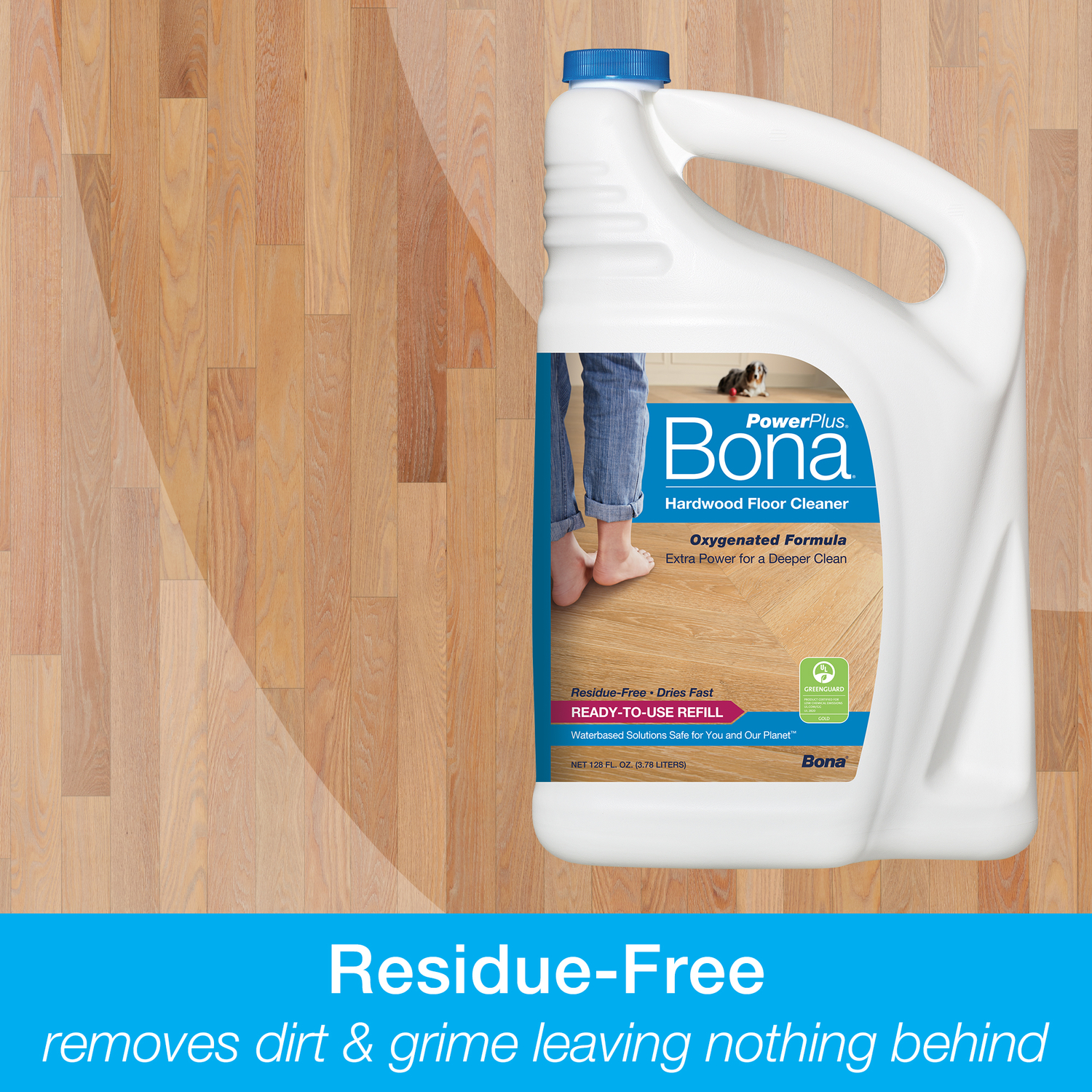 Bona PowerPlus No Scent Hardwood Floor Cleaner Liquid 160 oz