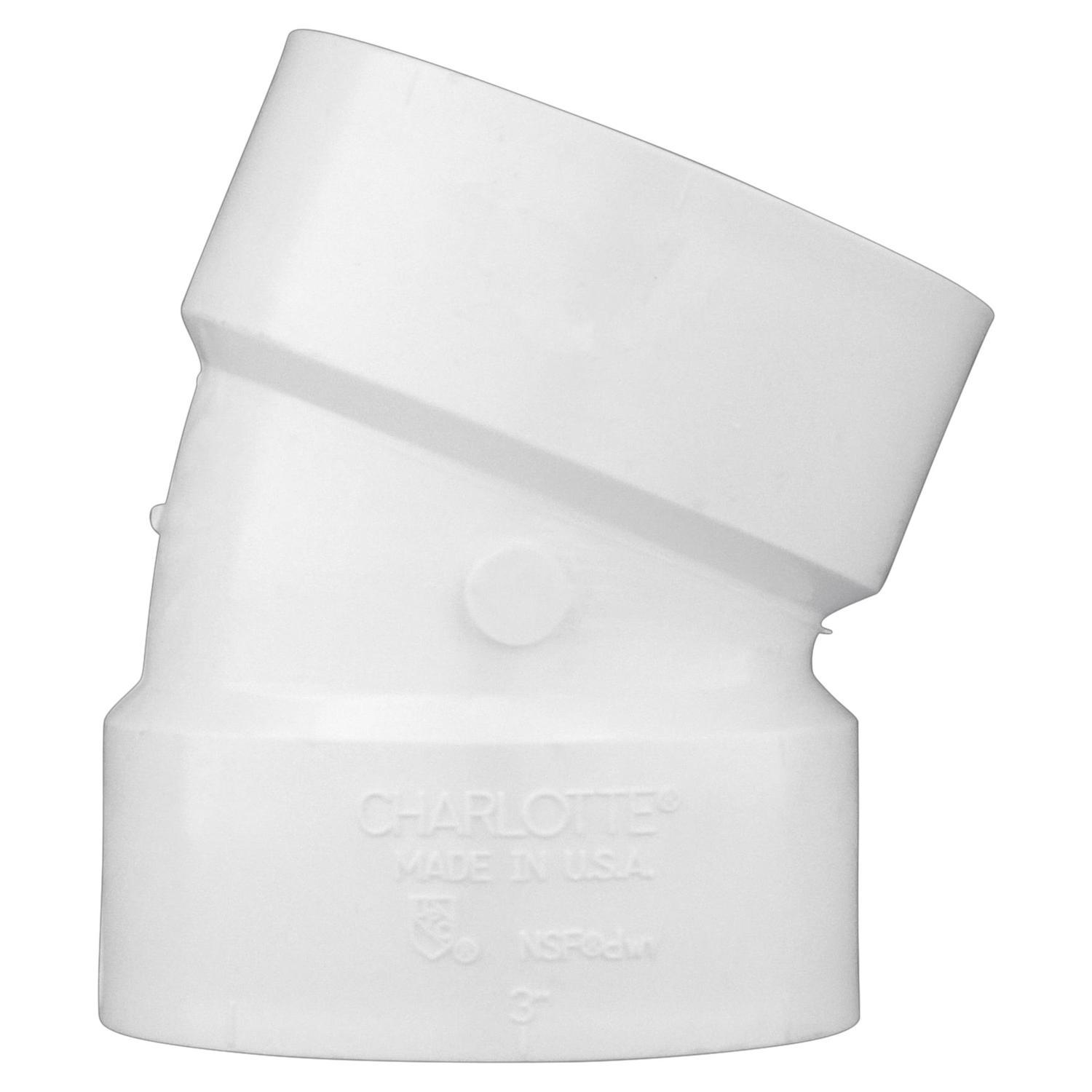 Charlotte Pipe Schedule 40 2 in. Hub X 2 in. D Hub PVC Elbow 1 pk
