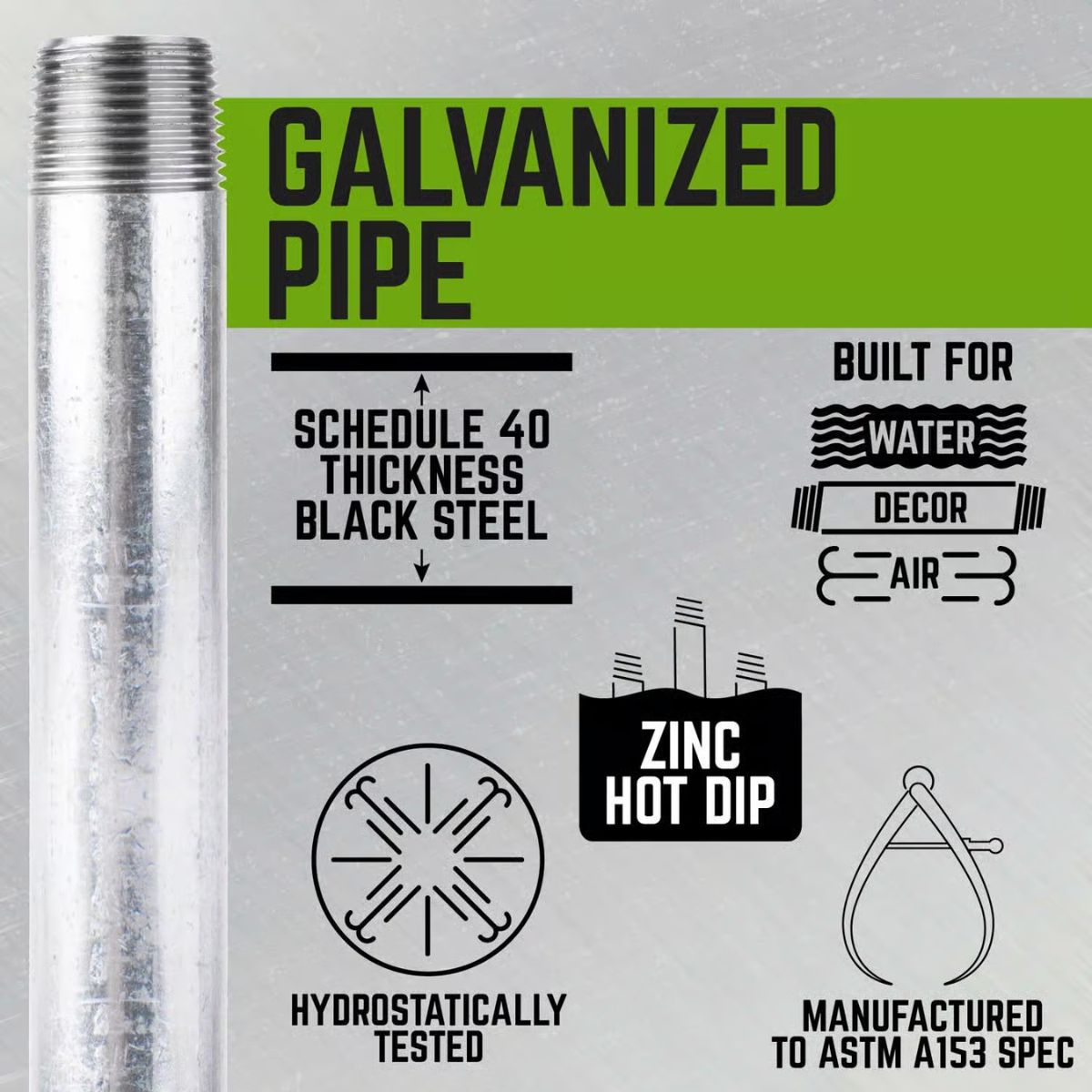 STZ Industries 3/8 in. MIP each x 3/8 in. D MIP Galvanized Steel 1-1/2 in. L Nipple