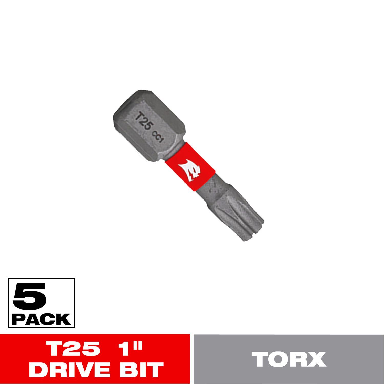 Diablo Torx #25 X 1 in. L Driver Bit Black Oxide 5 pk