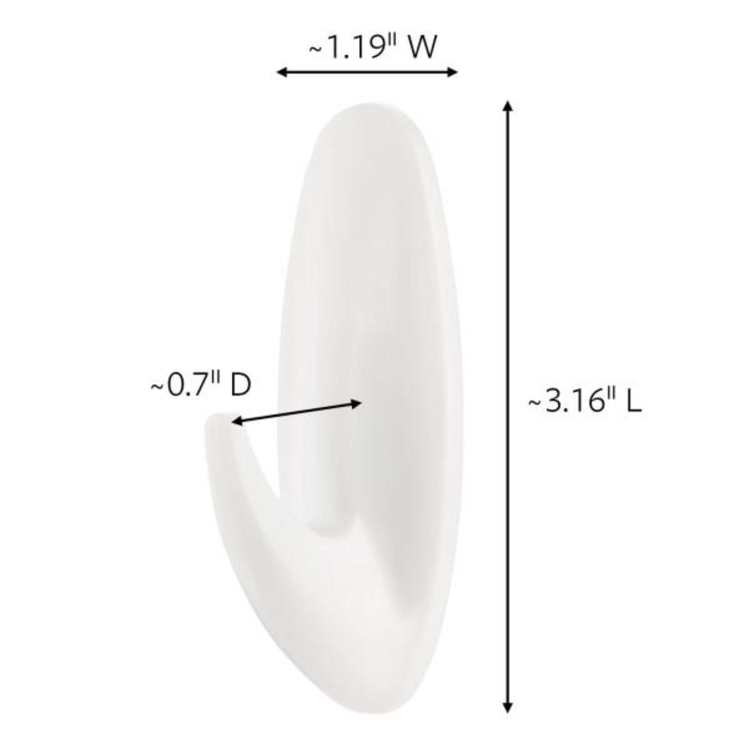 3M Command Medium Plastic Bath Hook 3.125 in. L 2 pk