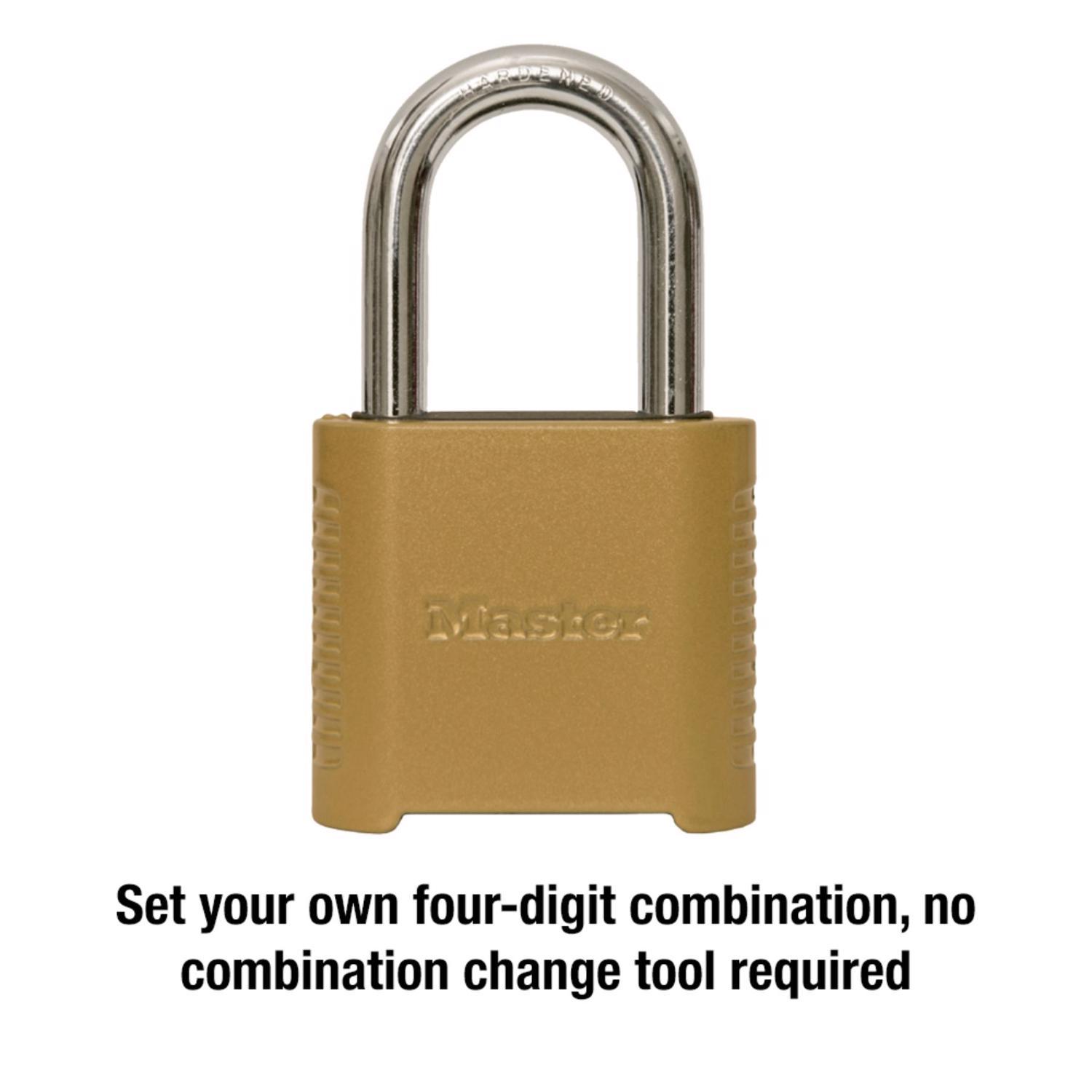 Master Lock 2 in. W Hardened Steel Resettable Combination Combination Padlock
