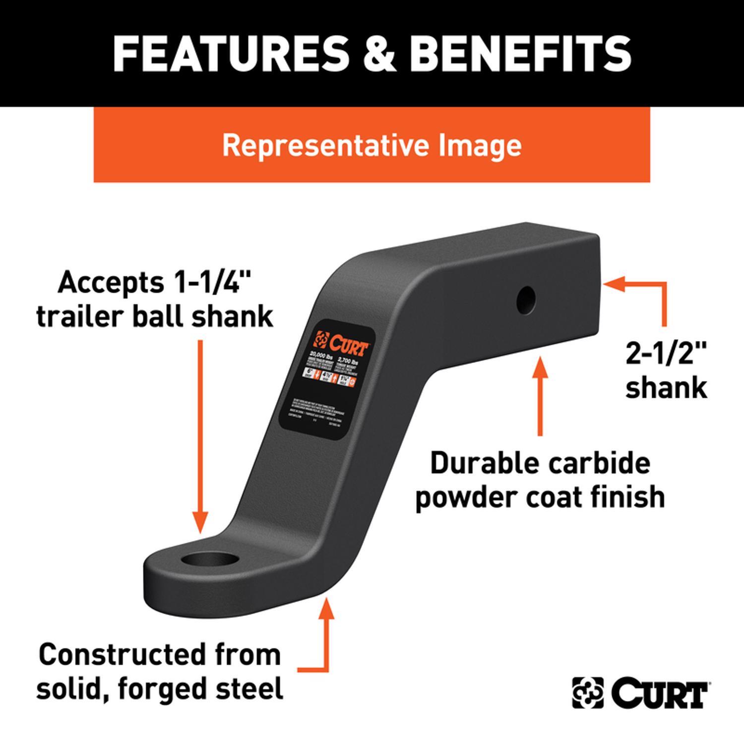 CURT 20000 lb. cap. 1.25 in. Ball Mount