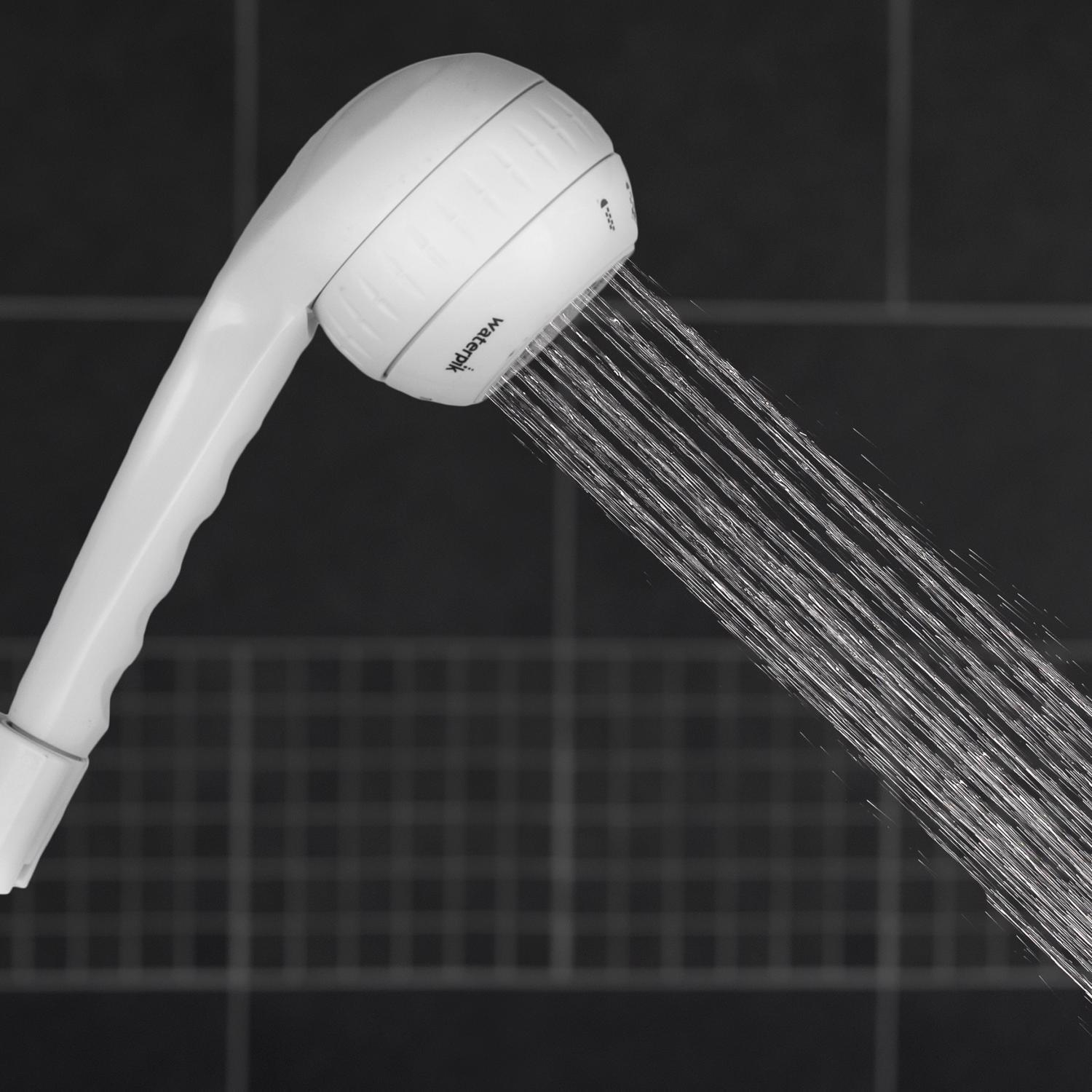 Waterpik PowerSpray Plus White Plastic 4 settings Handheld Showerhead 1.8 gpm