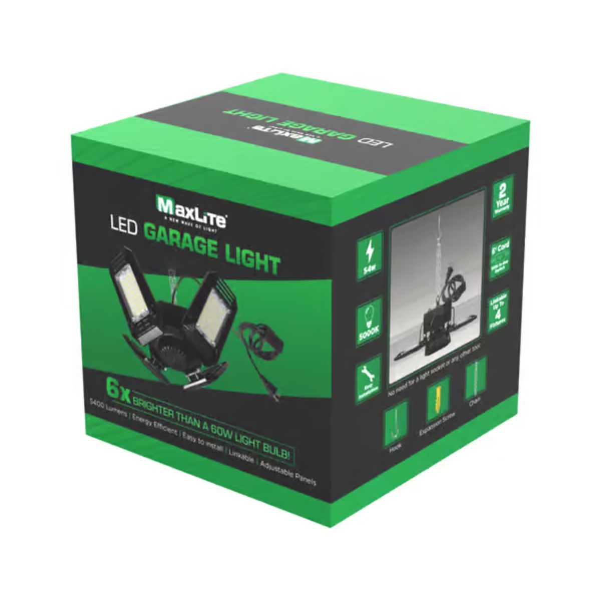 MaxLite 5400 lm LED Corded Hanging Hook Utility Light