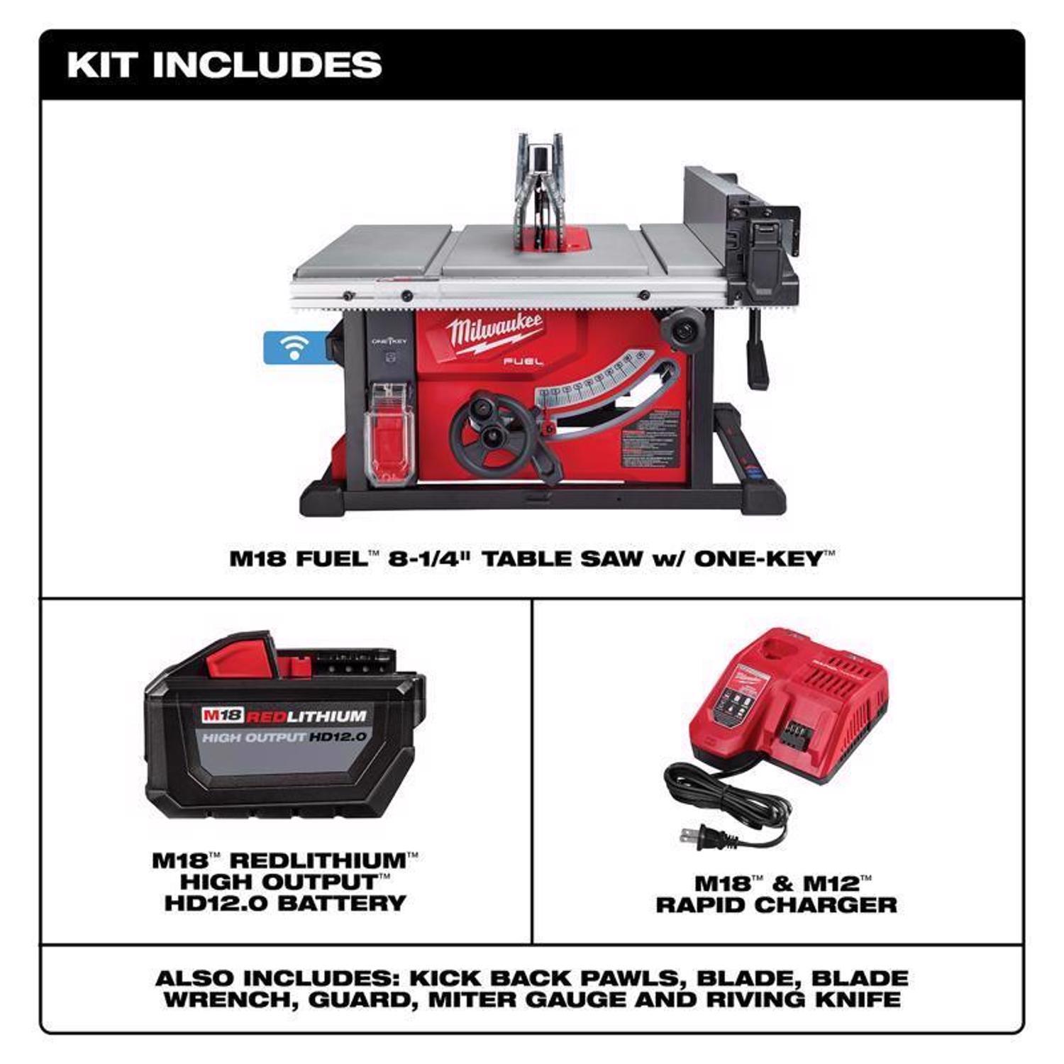 Milwaukee M18 FUEL Cordless 8-1/4 in. Table Saw Kit (Battery & Charger)