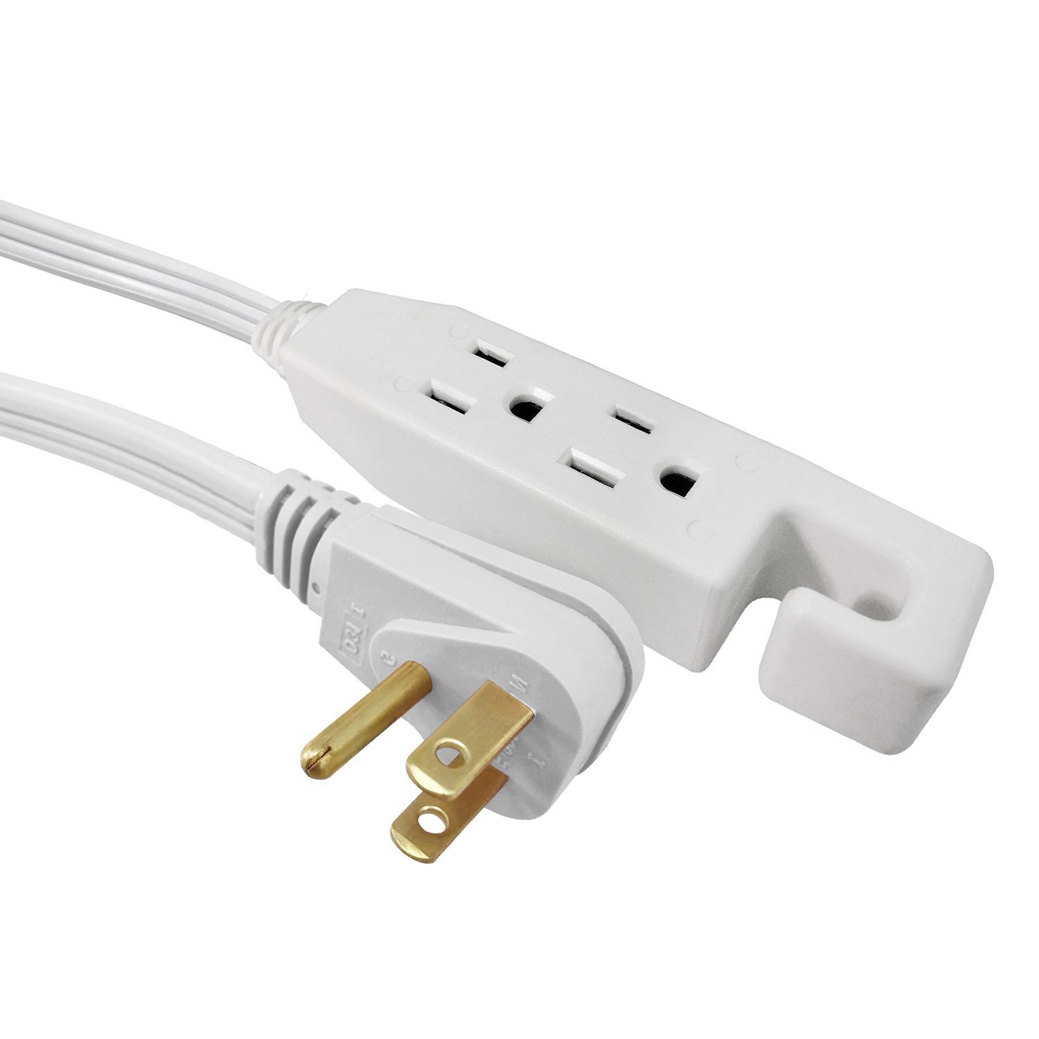 Ace Indoor 12 ft. L White Extension Cord 16/3 SPT-3
