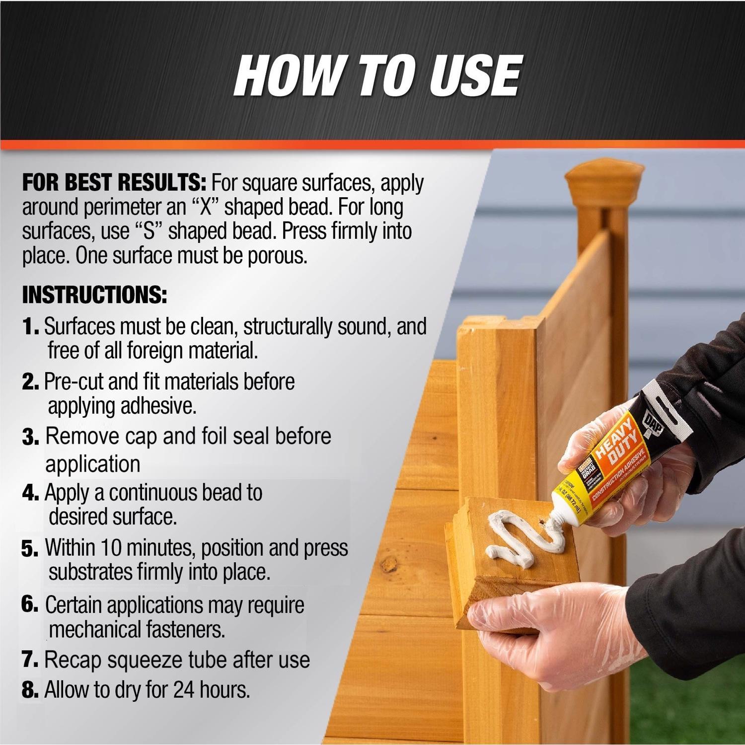 DAP Heavy Duty Construction Adhesive 3 oz