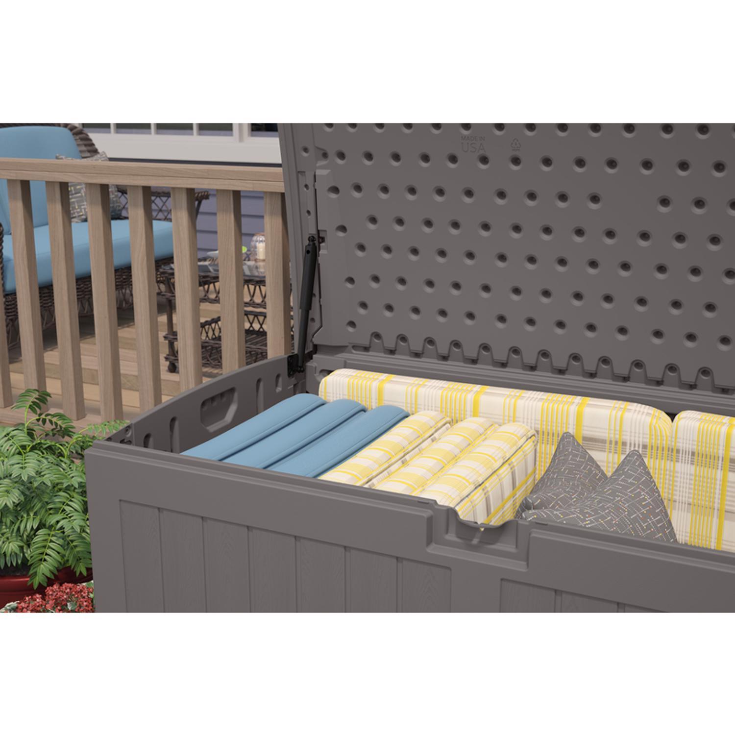 Suncast 58 in. W X 32 in. D Gray Plastic Deck Box 200 gal