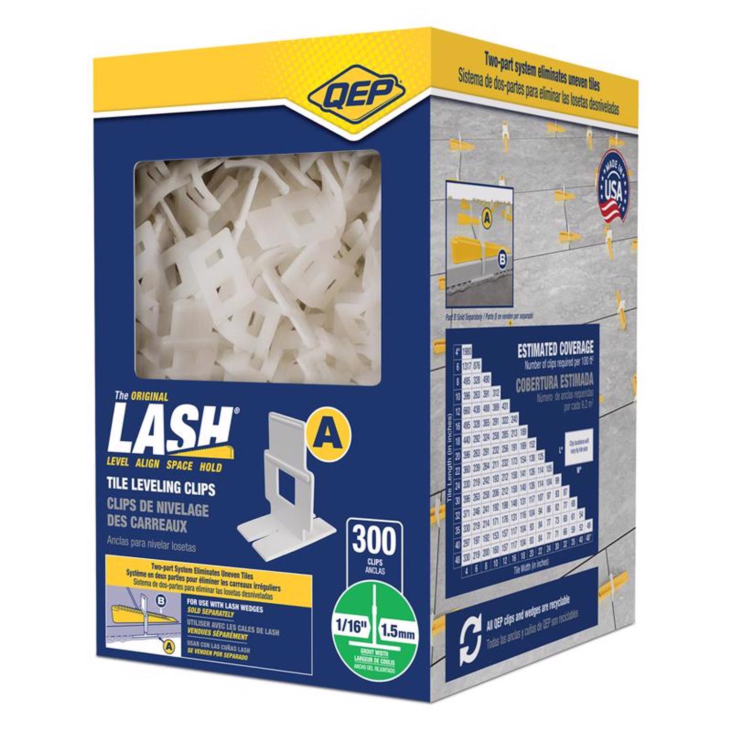 QEP Lash 1 in. H X 1/16 in. W Plastic Tile Spacer Clips 300 pk