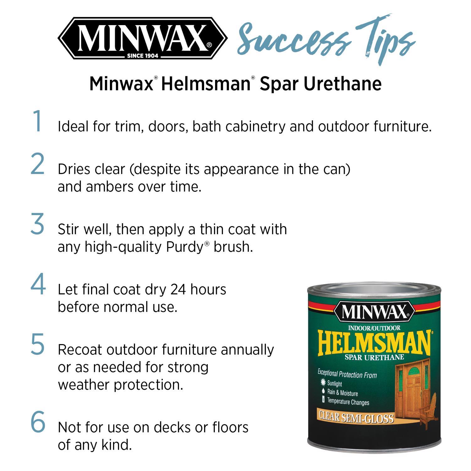 Minwax Helmsman Satin Clear Oil-Based Spar Urethane 1 qt