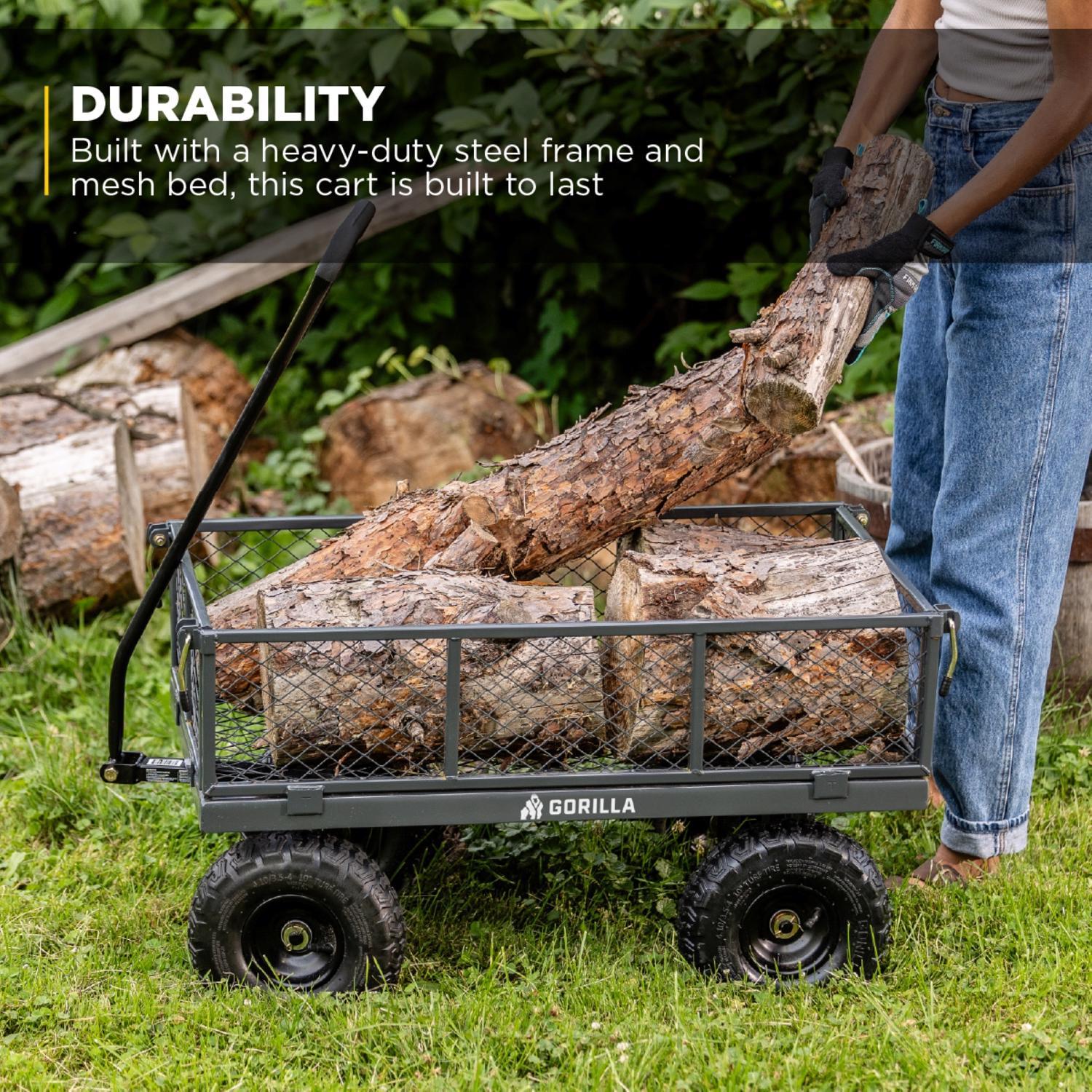 Gorilla Carts Steel Utility Cart 600 lb. cap.