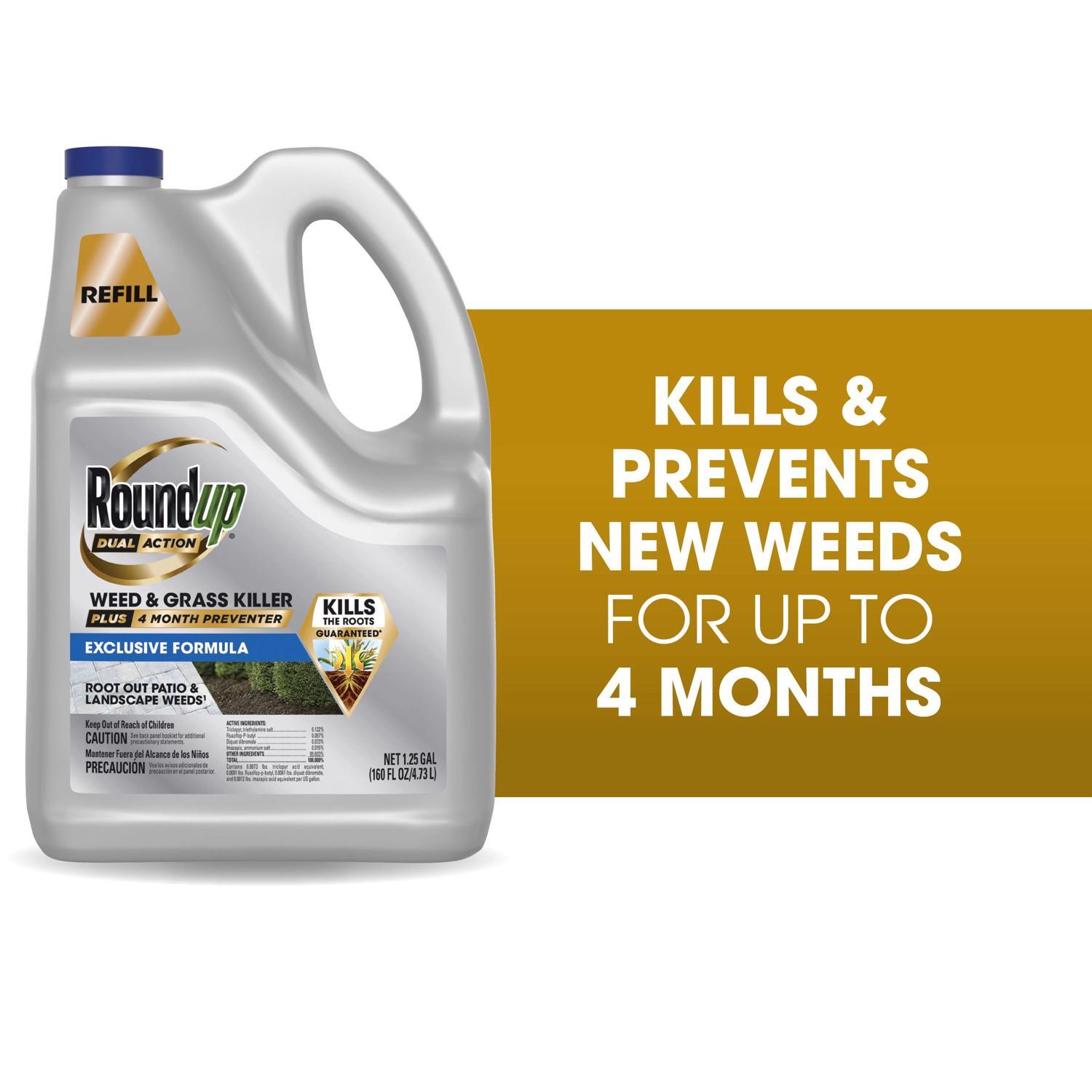 Roundup Dual Action Weed and Grass Killer RTU Liquid 1.25 gal