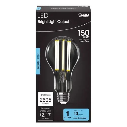 Feit A21 E26 (Medium) Filament LED Bulb Daylight 150 Watt Equivalence 1 Pack
