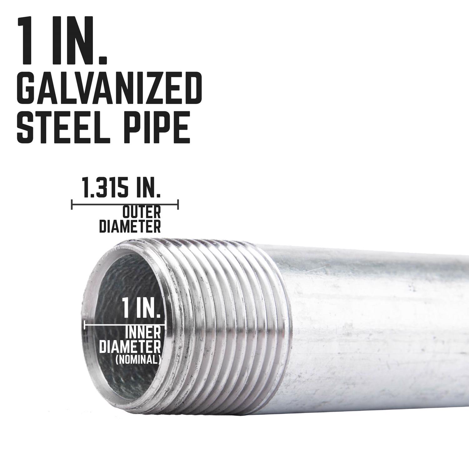 STZ Industries 1 in. MIP each X 1 in. D MIP Galvanized Steel 12 in. L Nipple