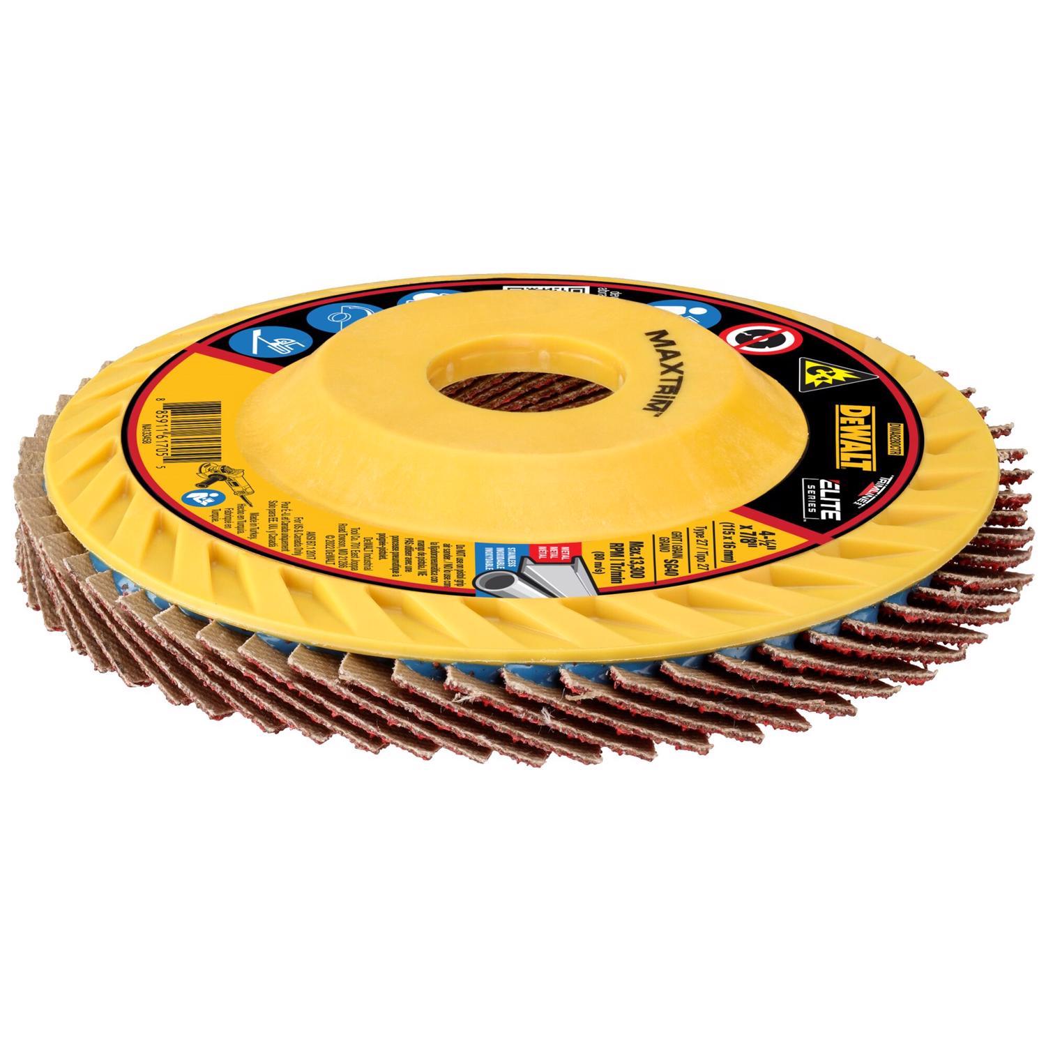 DeWalt MaxTrim 4-1/2 in. D X 7/8 in. Ceramic Trim Flap Disc 40 Grit 1 pk